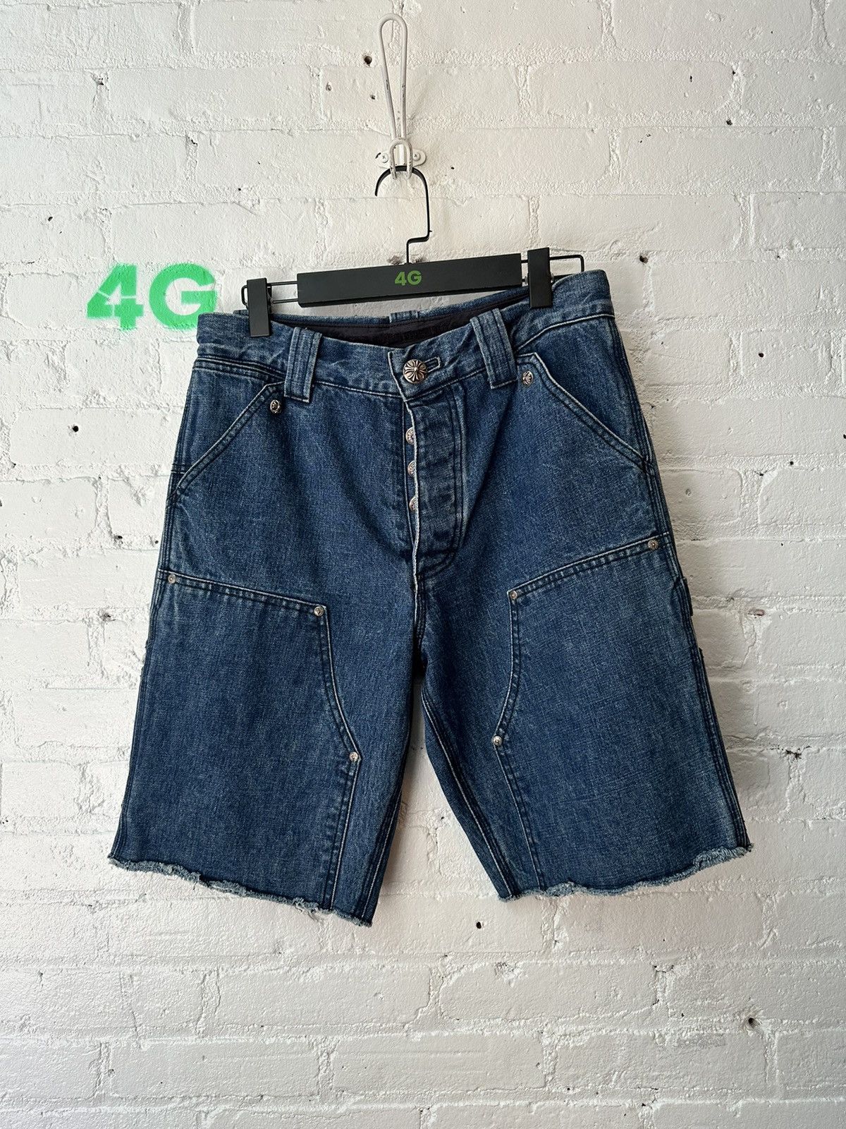 Chrome Hearts CHROME HEARTS DOUBLE KNEE CARPENTER DENIM SHORTS Size US 31 - 1 Thumbnail