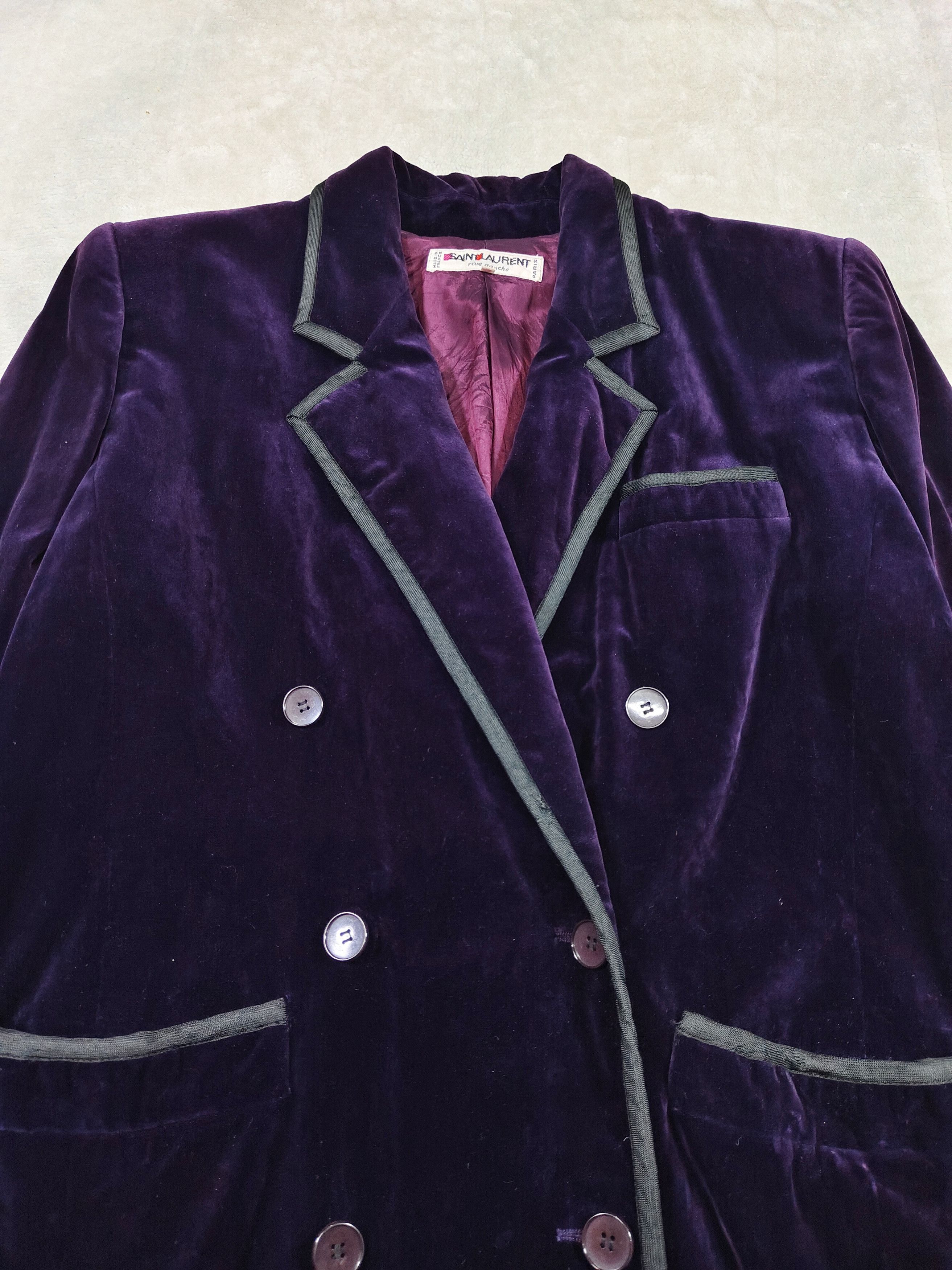 Saint Laurent Paris ARCHIVE📕 70s Saint Laurent Velvet Glam Rock Blazer Jacket Size L / US 10 / IT 46 - 2 Thumbnail