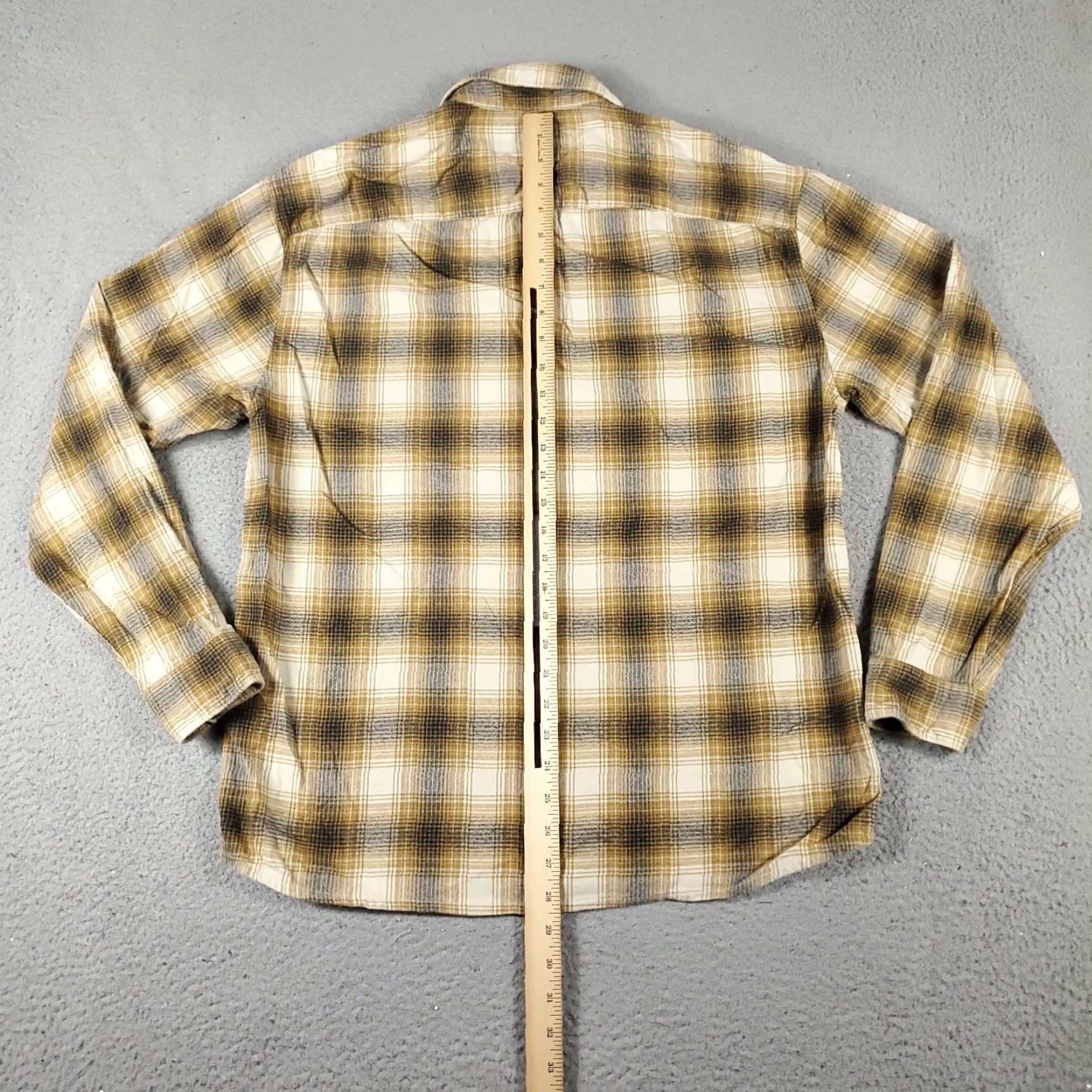 Abercrombie & Fitch Abercrombie & Fitch Shirt Mens Medium Yellow Beige Plaid Button Up Long Sleeve Size US M / EU 48-50 / 2 - 3 Thumbnail