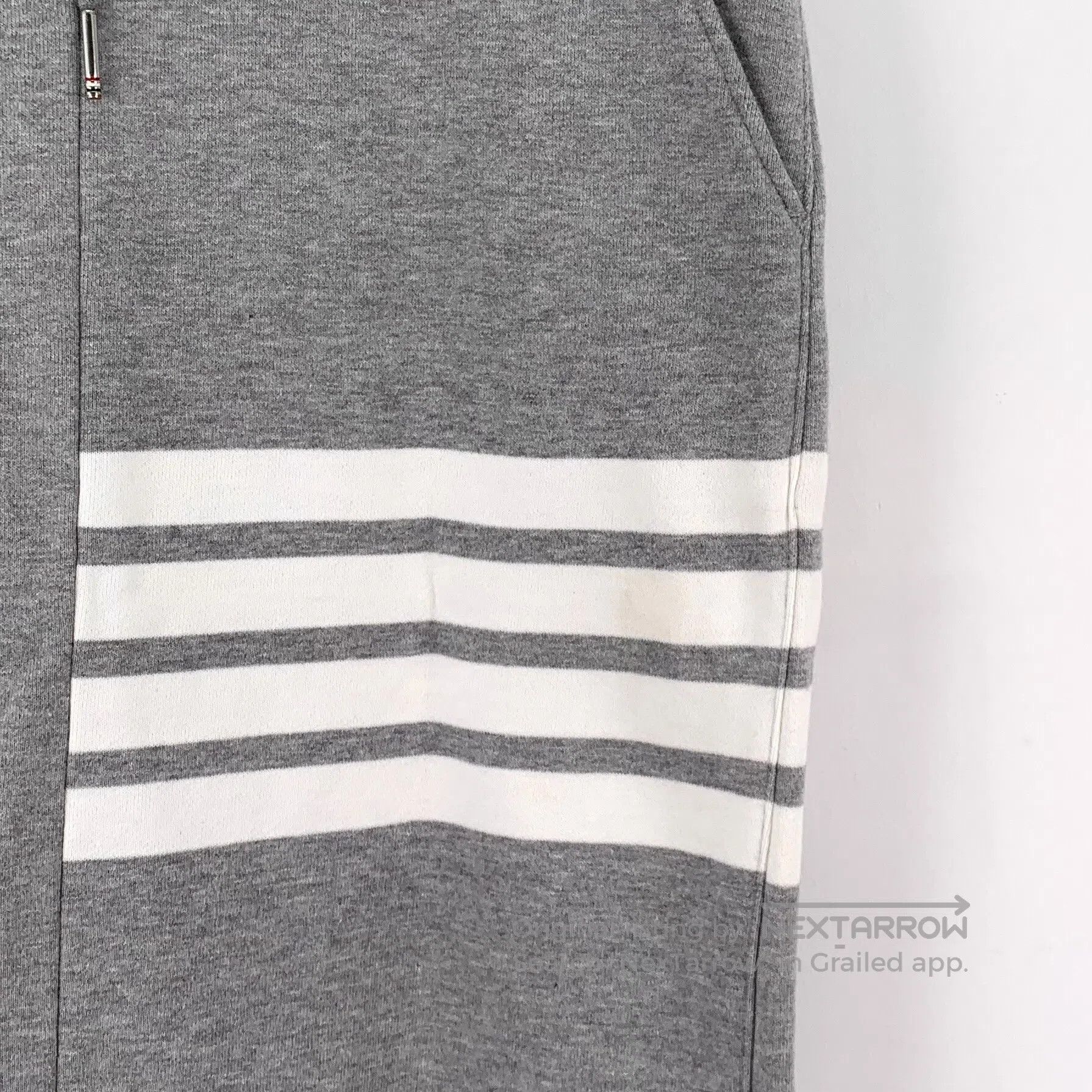 Thom Browne Thom Browne size L Gray classic four-stripe cotton drawstr Size 39" - 4 Thumbnail