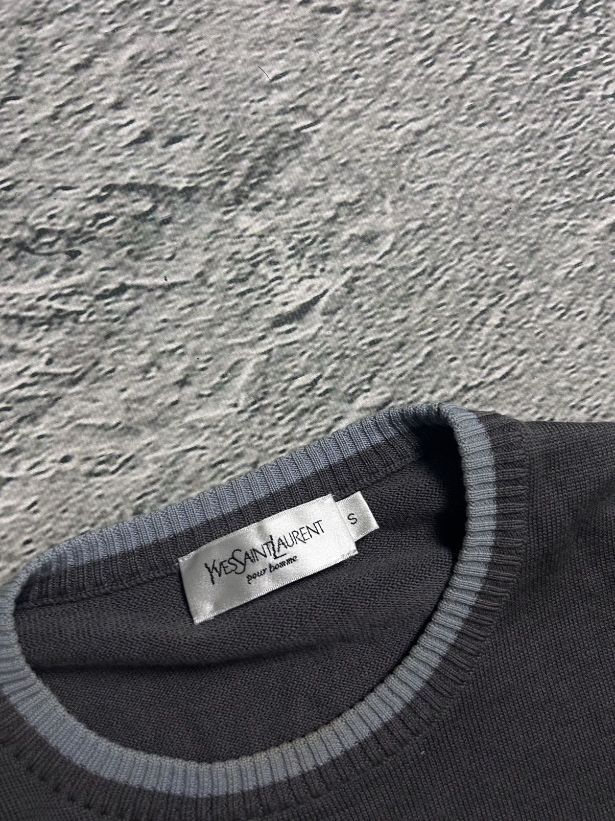 Yves Saint Laurent 90s Yves Saint Laurent vintage YSL Gray Blue sweater small Size US S / EU 44-46 / 1 - 3 Thumbnail