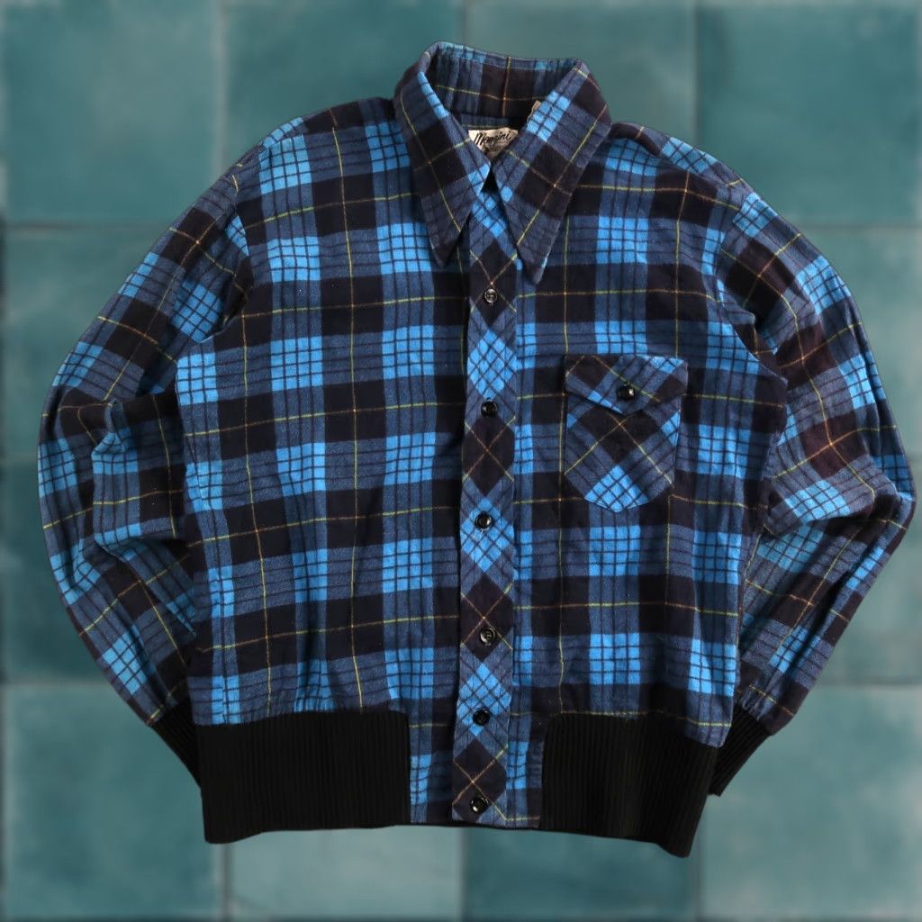 Vintage VTG 1970s Monzini by Monticello Blue Flannel Shirt L Rockabilly USA Men’s Button-Front Size US L / EU 52-54 / 3 - 1 Thumbnail