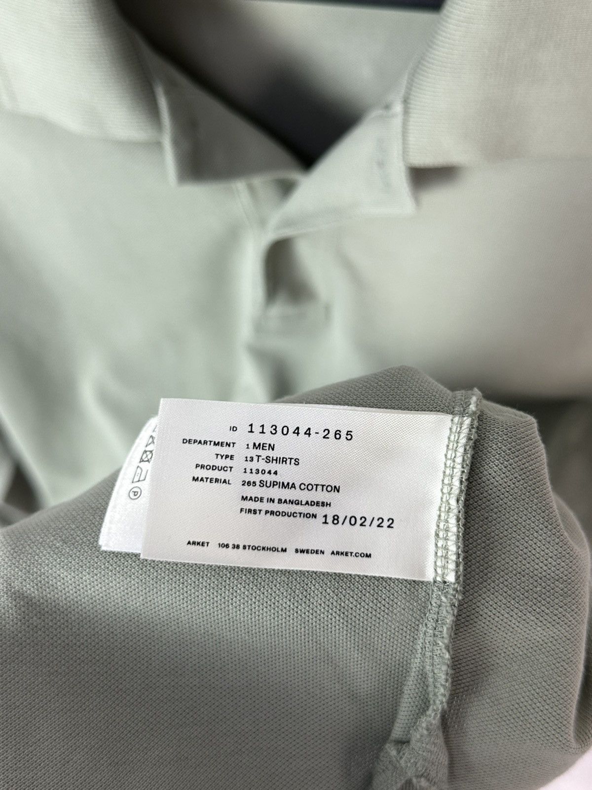 Arket Arket Light Green Cotton Long Sleeve Men’s Polo Size US L / EU 52-54 / 3 - 9 Thumbnail
