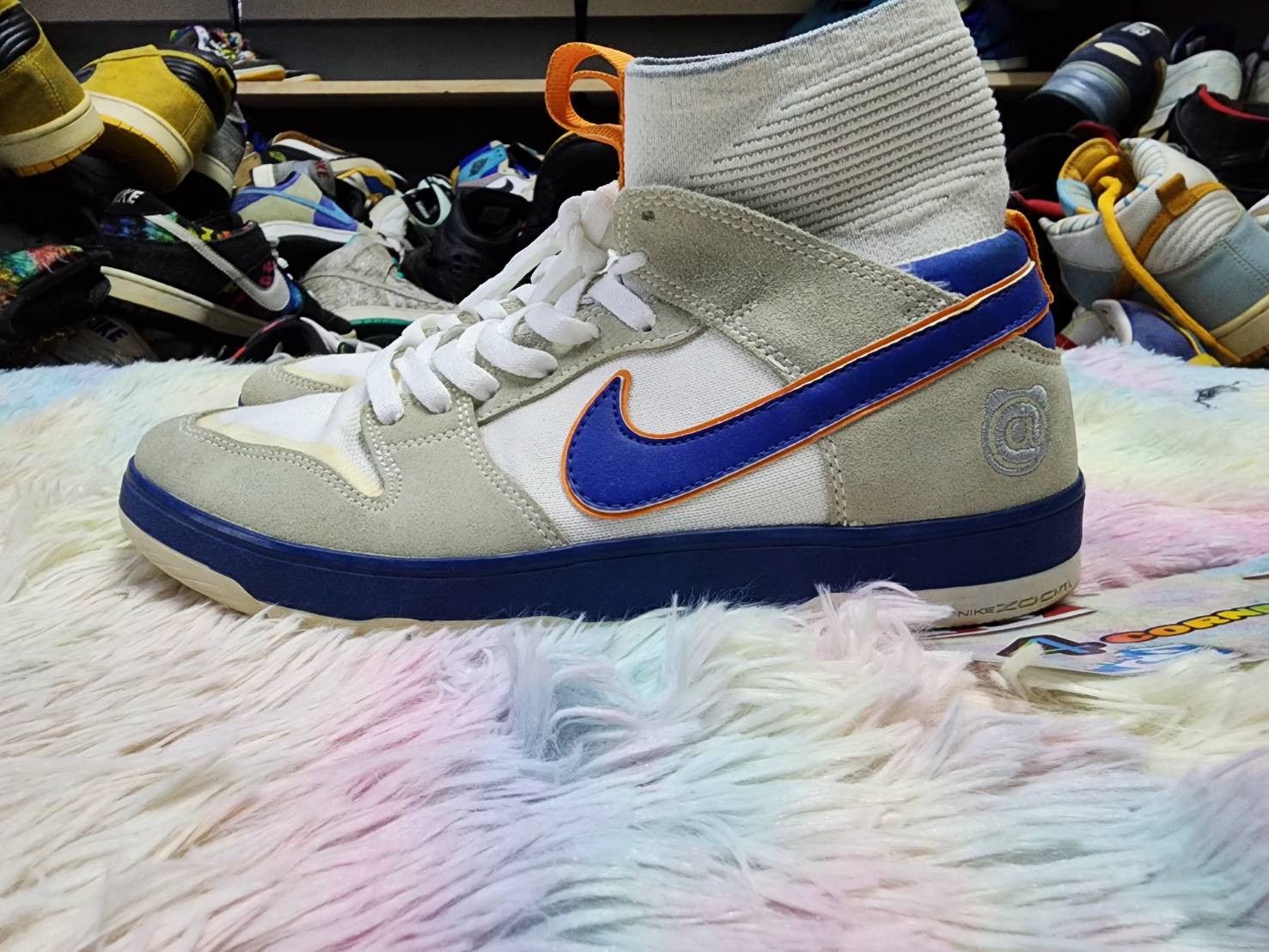 image of Nike Sb Dunk High Elite Be@rbrick X Medicom Toy Shoes in Blue White, Men's (Size 8)