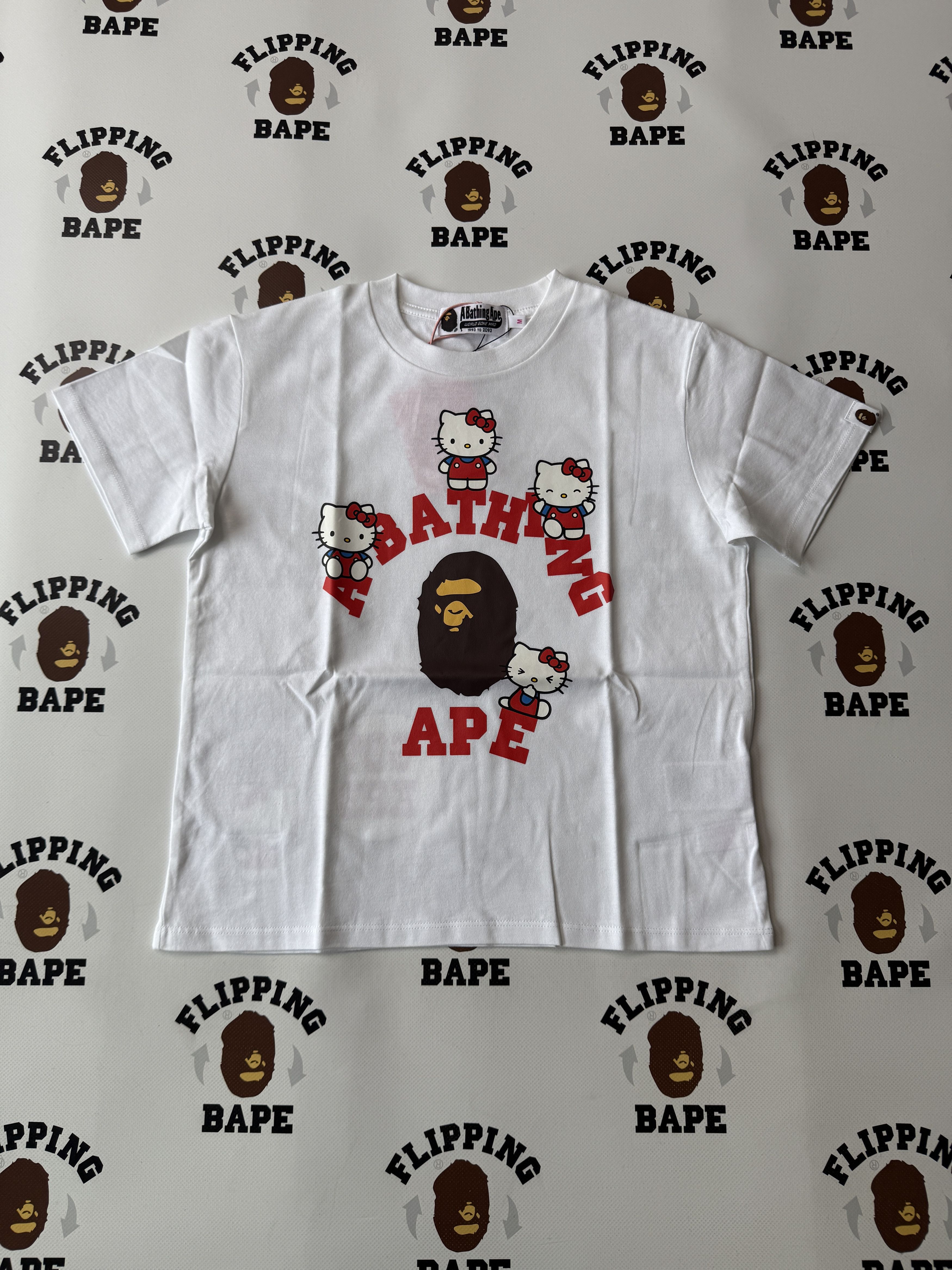 BAPE X HELLO KITTY COLLEGE MINI TEE LADIES - wpequipmentugltd.com
