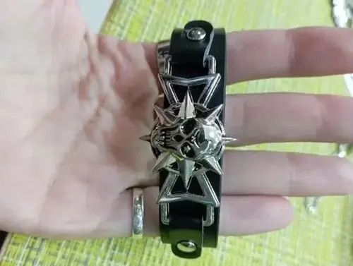 FUSAI Skeleton Skull Punk Gothic Leather Buckle Bracelets🔥🔥🔥 Size ONE SIZE - 2 Thumbnail