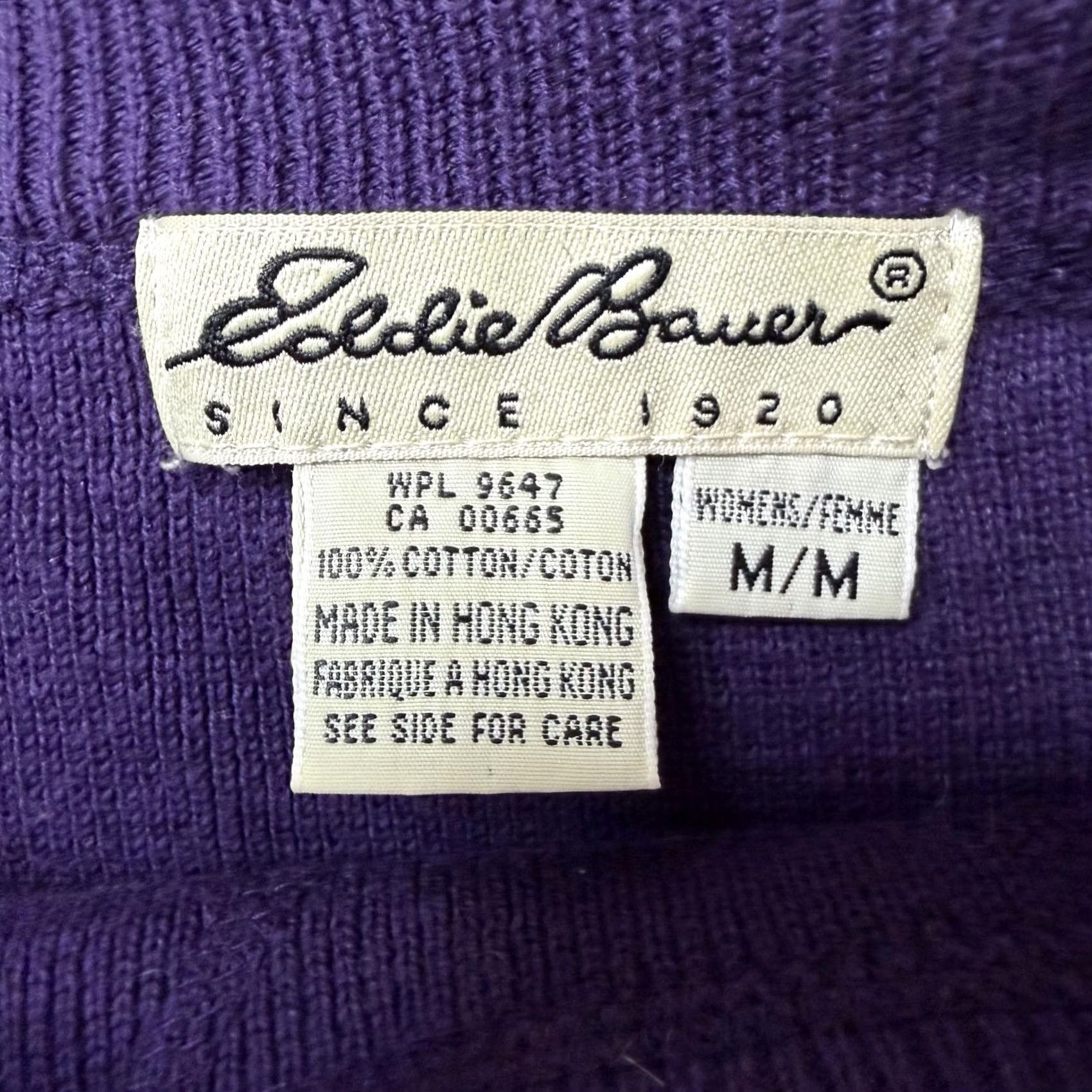 Eddie Bauer VINTAGE Eddie Bauer Sweater Womens Medium Purple Crew Neck Pocket Tight-Knit Size M / US 6-8 / IT 42-44 - 2 Thumbnail