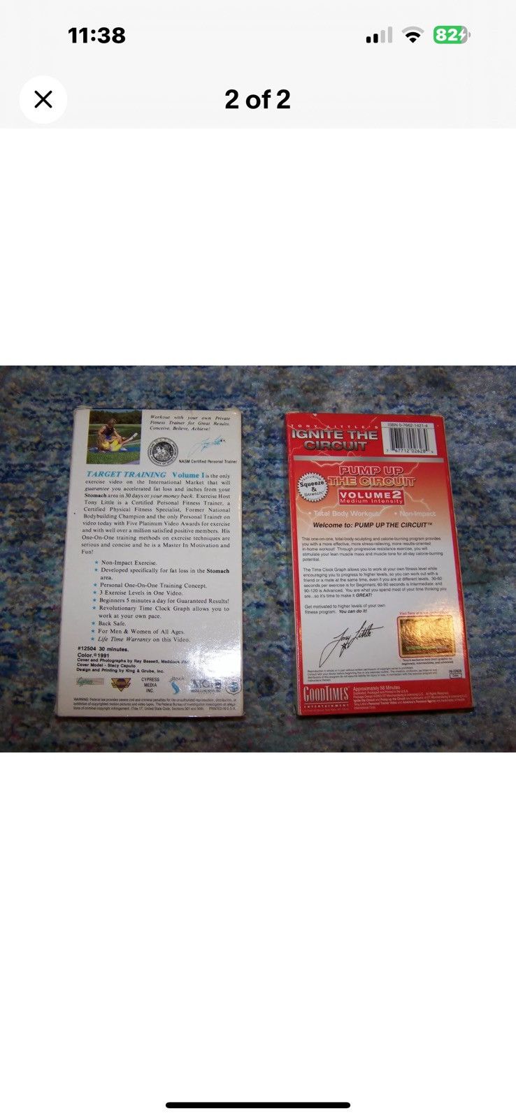 Other (2) Tony Little Exersise VHS Tapes Size ONE SIZE - 2 Thumbnail