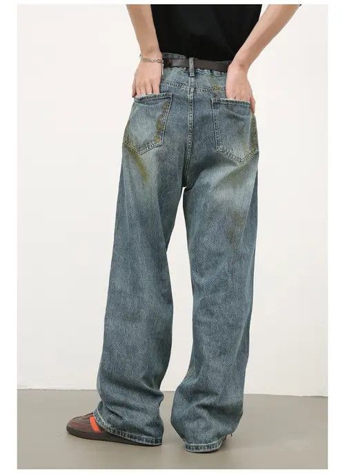 VIBE American retro men's street loose casual distressed jeans Size US 32 / EU 48 - 5 Thumbnail