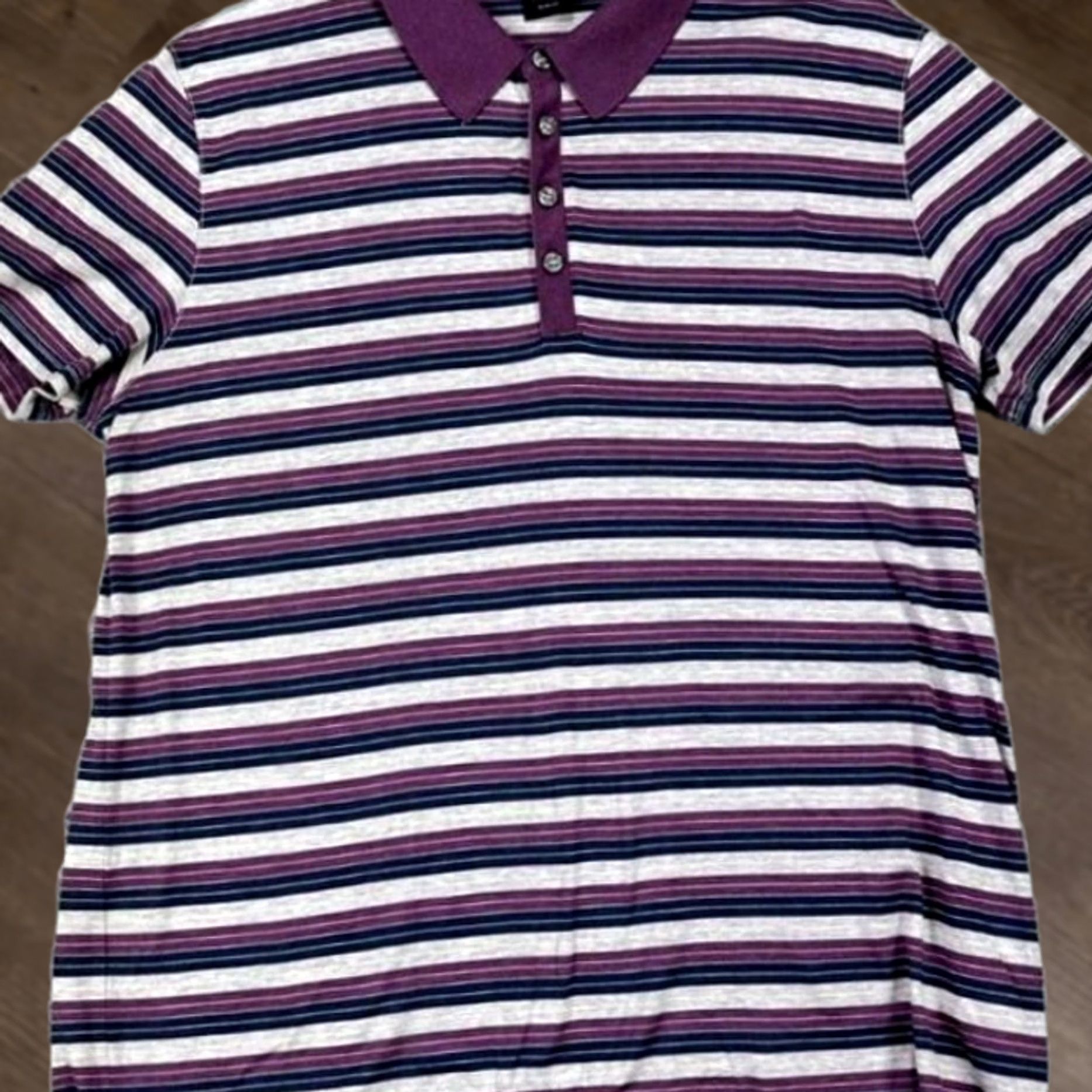 Hugo Boss HUGO BOSS Shirt Polo Slim Fit Adult XL Striped Purple Blue Rugby Men Size US XL / EU 56 / 4 - 1 Thumbnail