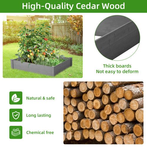 Designer × Homemade Raised Garden Bed 48x48x10'', Outdoor Wood Planter Box Over Size US L / EU 52-54 / 3 - 7 Thumbnail