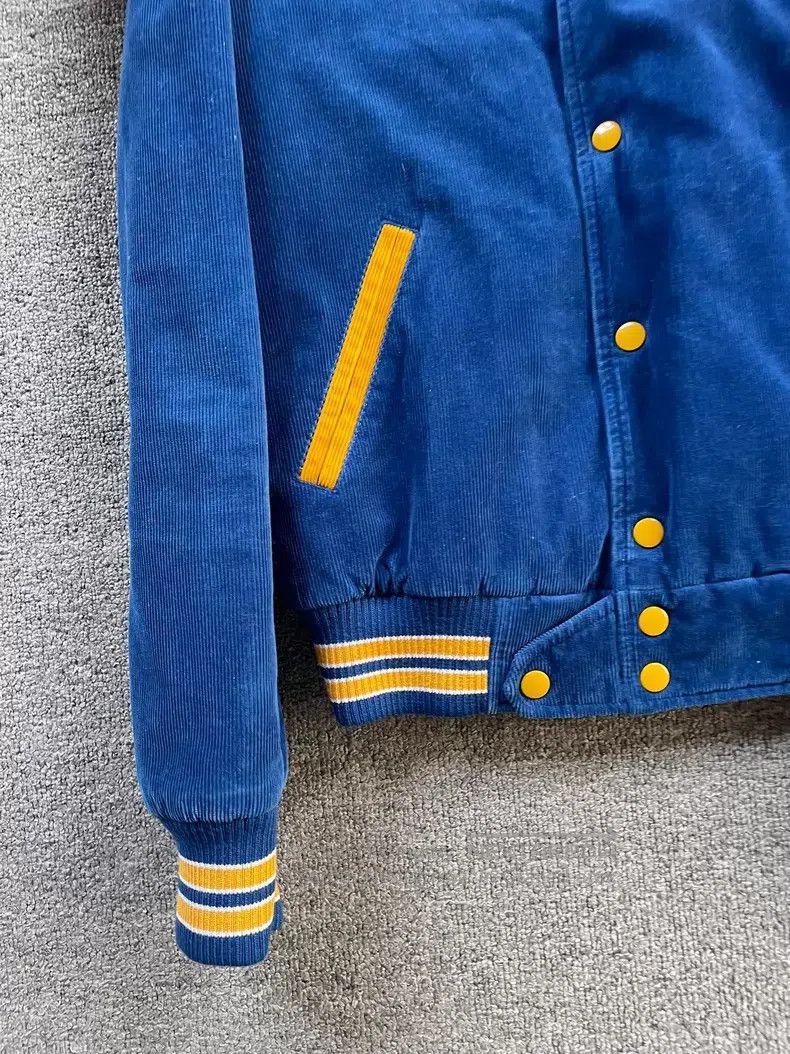 Saint Laurent Paris Saint Laurent Paris Embroidered Blue Corduroy Quilted Base Size US S / EU 44-46 / 1 - 4 Thumbnail