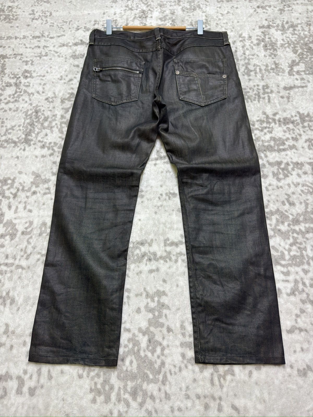 Vintage Back Number Vintage Waxed Washed Claw Marks Denim Japan Size US 34 / EU 50 - 2 Thumbnail