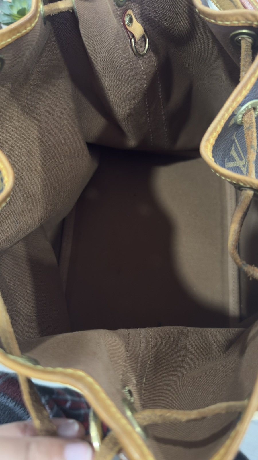 Louis Vuitton Louis Vuitton Noé Monogram Bucket Bag (Brown Leather Trim) Size ONE SIZE - 11 Thumbnail