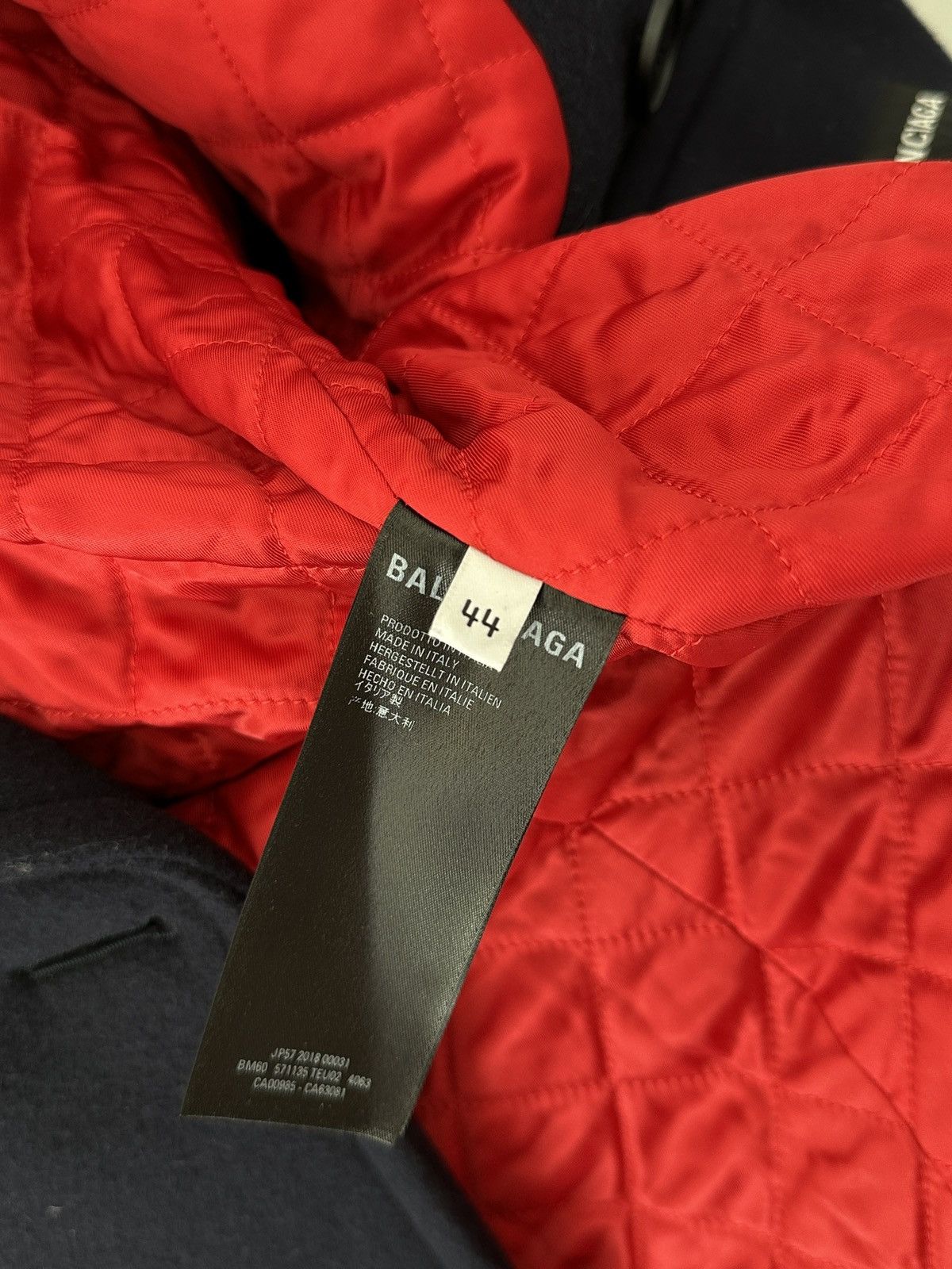 Balenciaga SS19 runway boxy shoulder camel navy coat jacket Size 44S - 5 Thumbnail