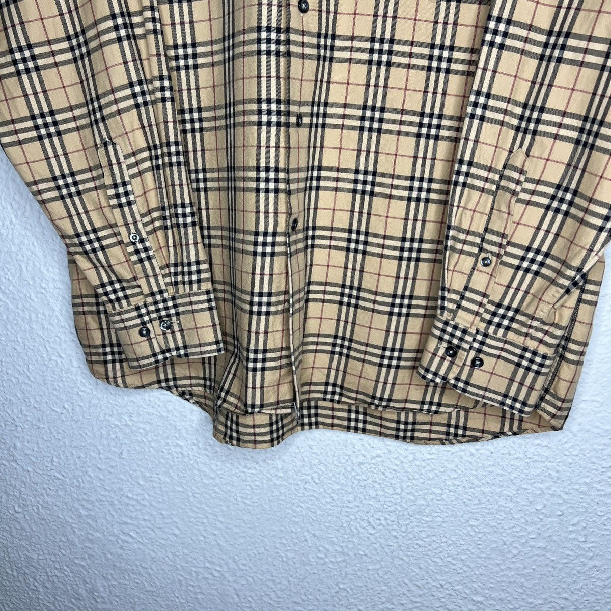 Burberry × Vintage Burberry London Nova Check Pattern Button Up Shirt Beige Size US L / EU 52-54 / 3 - 6 Thumbnail