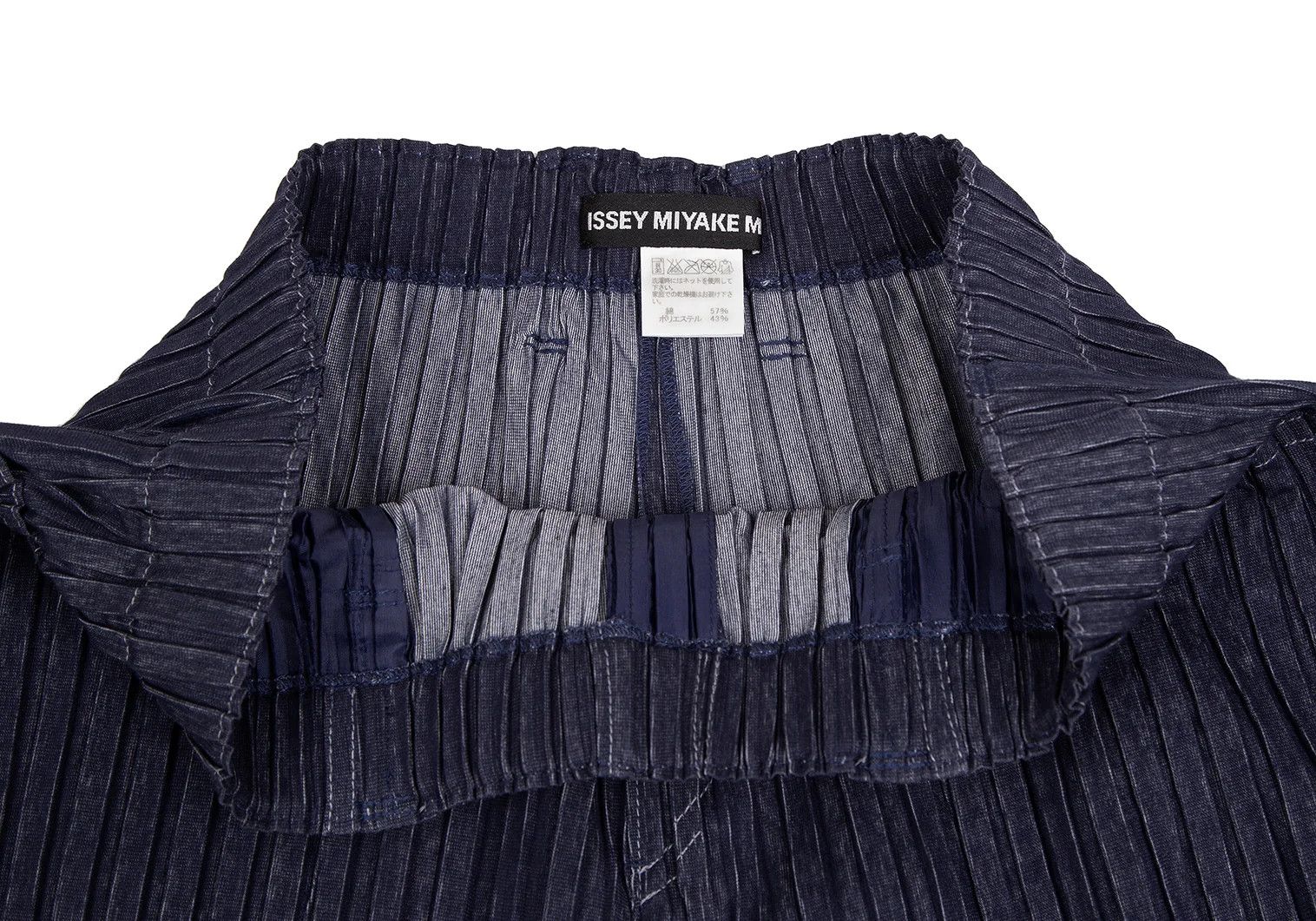 Issey Miyake Denim Print Pleats Pants in Indigo Color Size US 36 / EU 52 - 5 Thumbnail