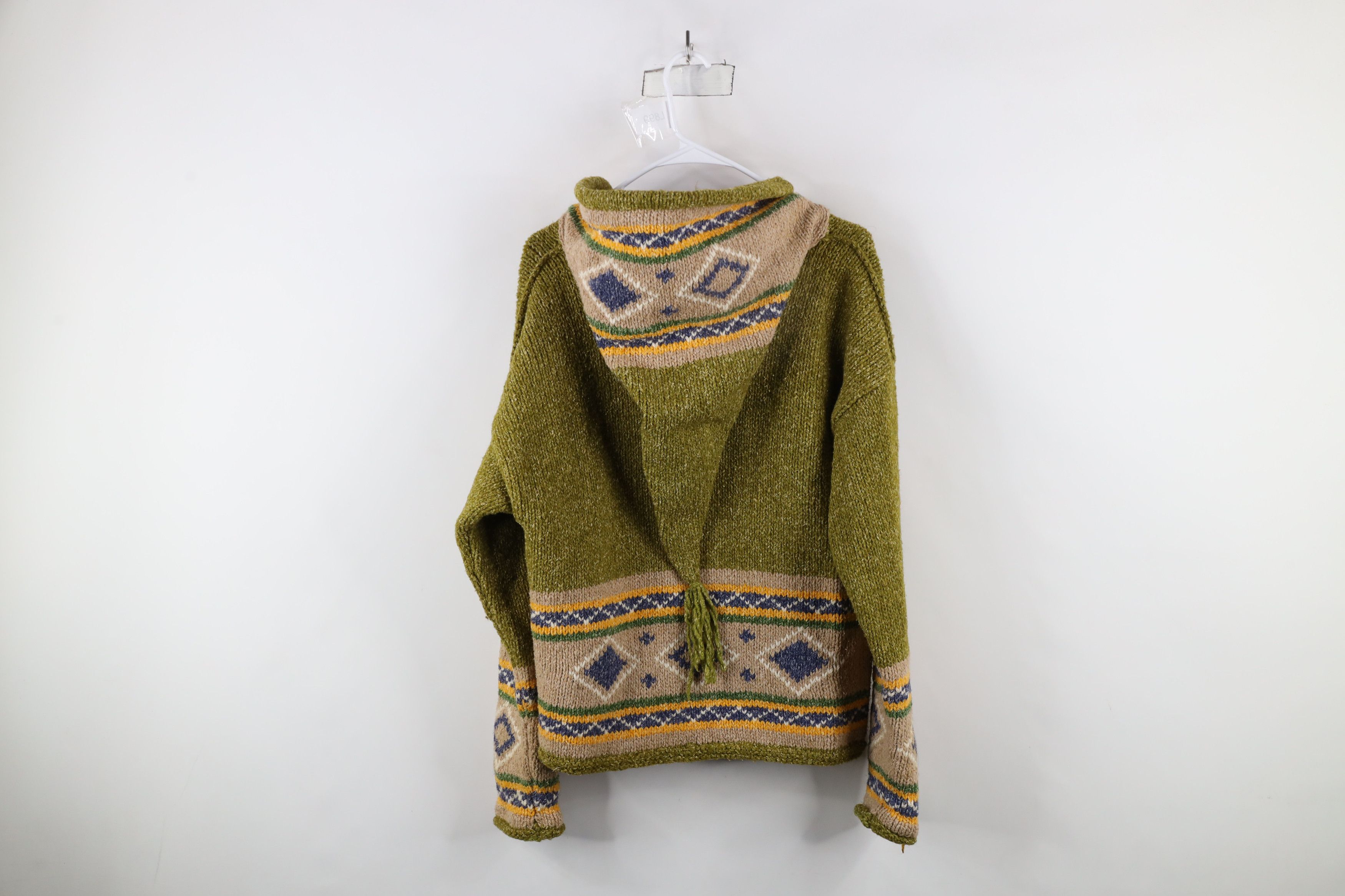 Vintage Vintage 90s Streetwear Fairy Elf Wool Knit Hoodie Jacket Size M / US 6-8 / IT 42-44 - 12 Thumbnail