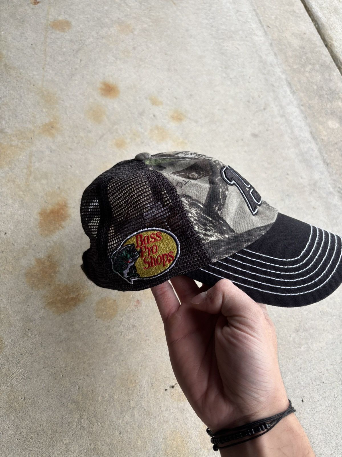 NASCAR Vintage Bass Pro Shop Nascar Realtree Camo Meshback Hat Size ONE SIZE - 2 Thumbnail