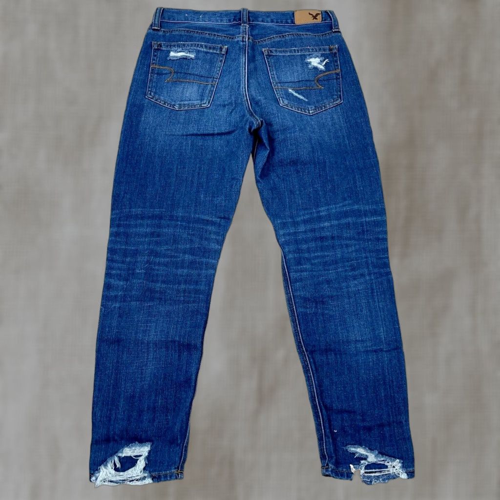 American Eagle Outfitters American Eagle Outfitters Jeans Women 2 High Rise Button Fly Ripped Holes N/A Size 26" / US 2 / IT 38 - 1 Thumbnail