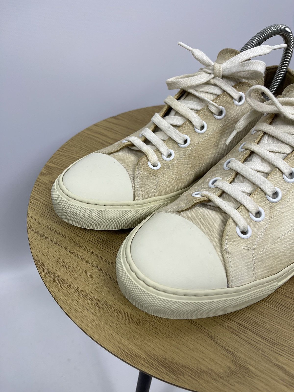 Common Projects Common Projects Beige Cotton and Leather Low SneakersEU 42 Size US 8 / EU 41 - 2 Thumbnail
