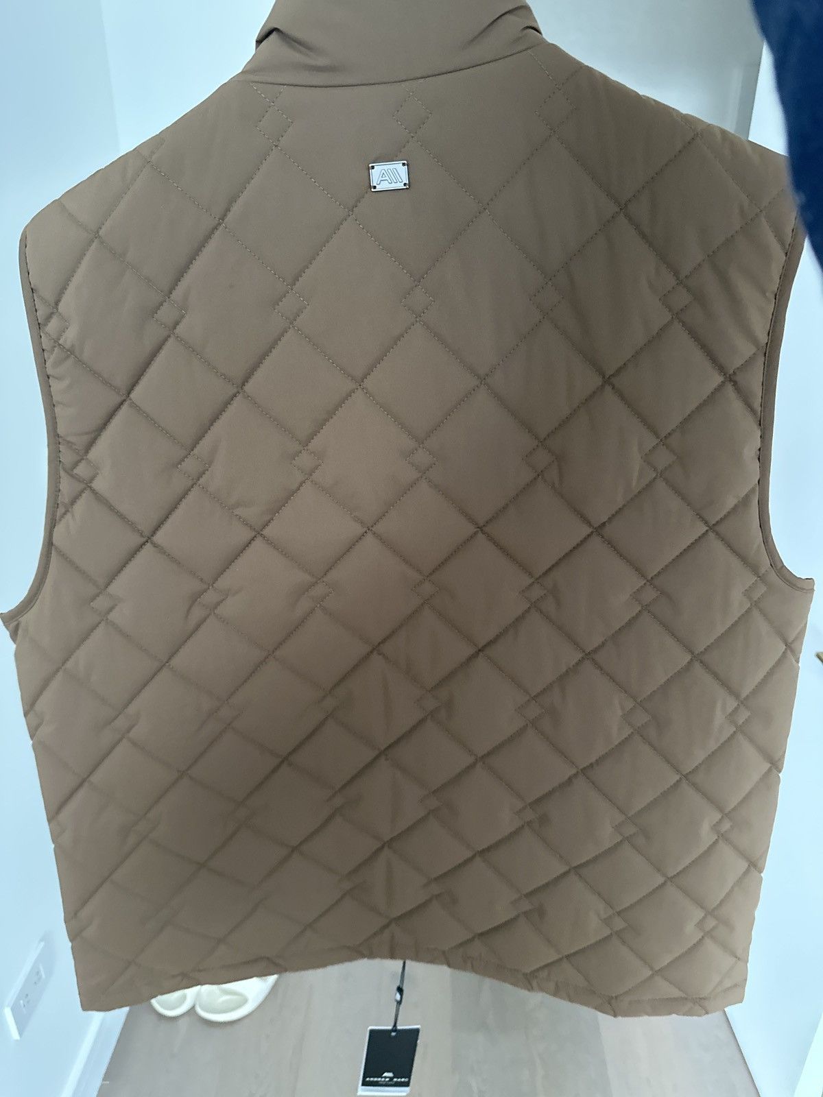 Designer Brown Quilted Vest Size US L / EU 52-54 / 3 - 2 Thumbnail
