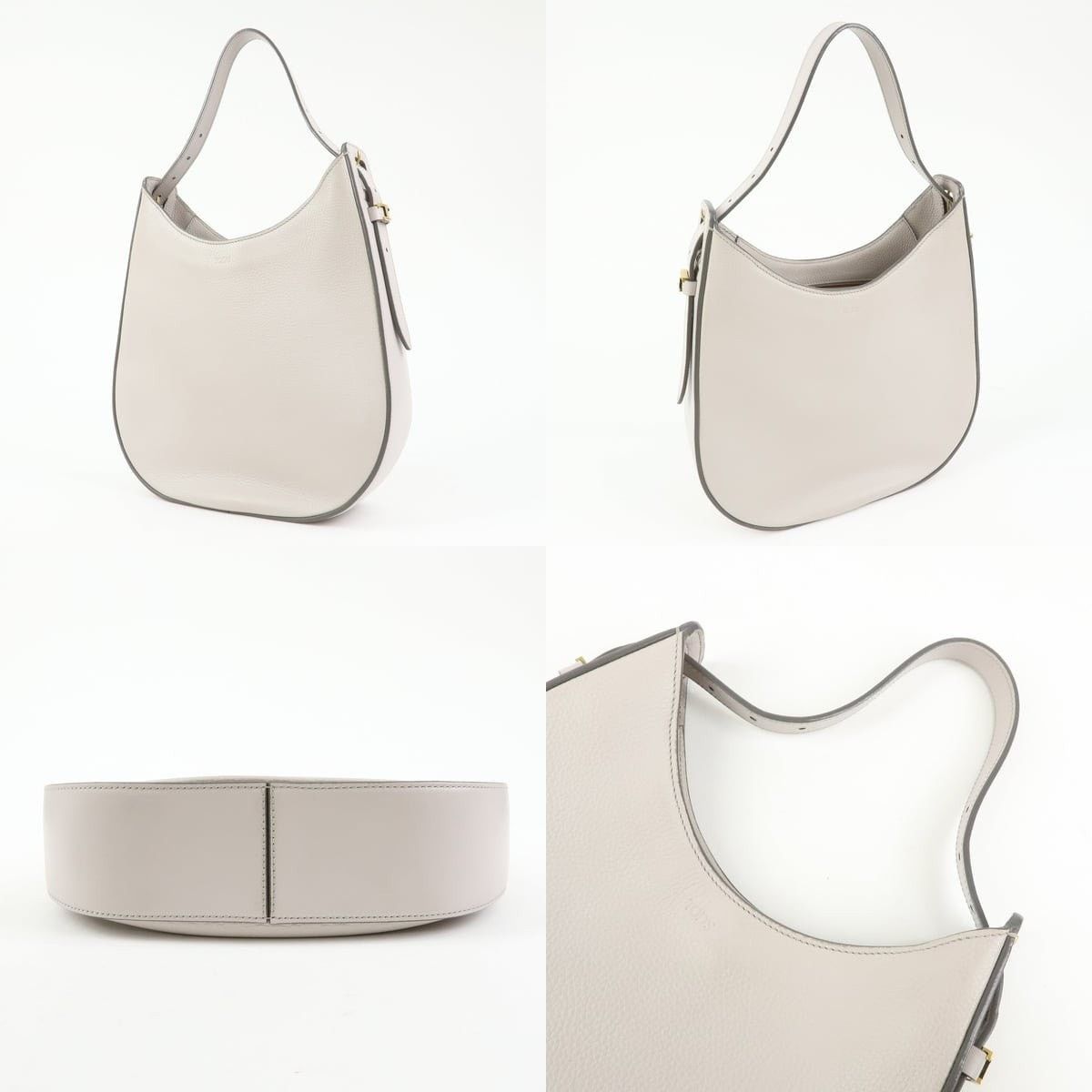 Tod's Tod's Oboe Medium Calfskin Hobo Bag Gray Size ONE SIZE - 3 Thumbnail