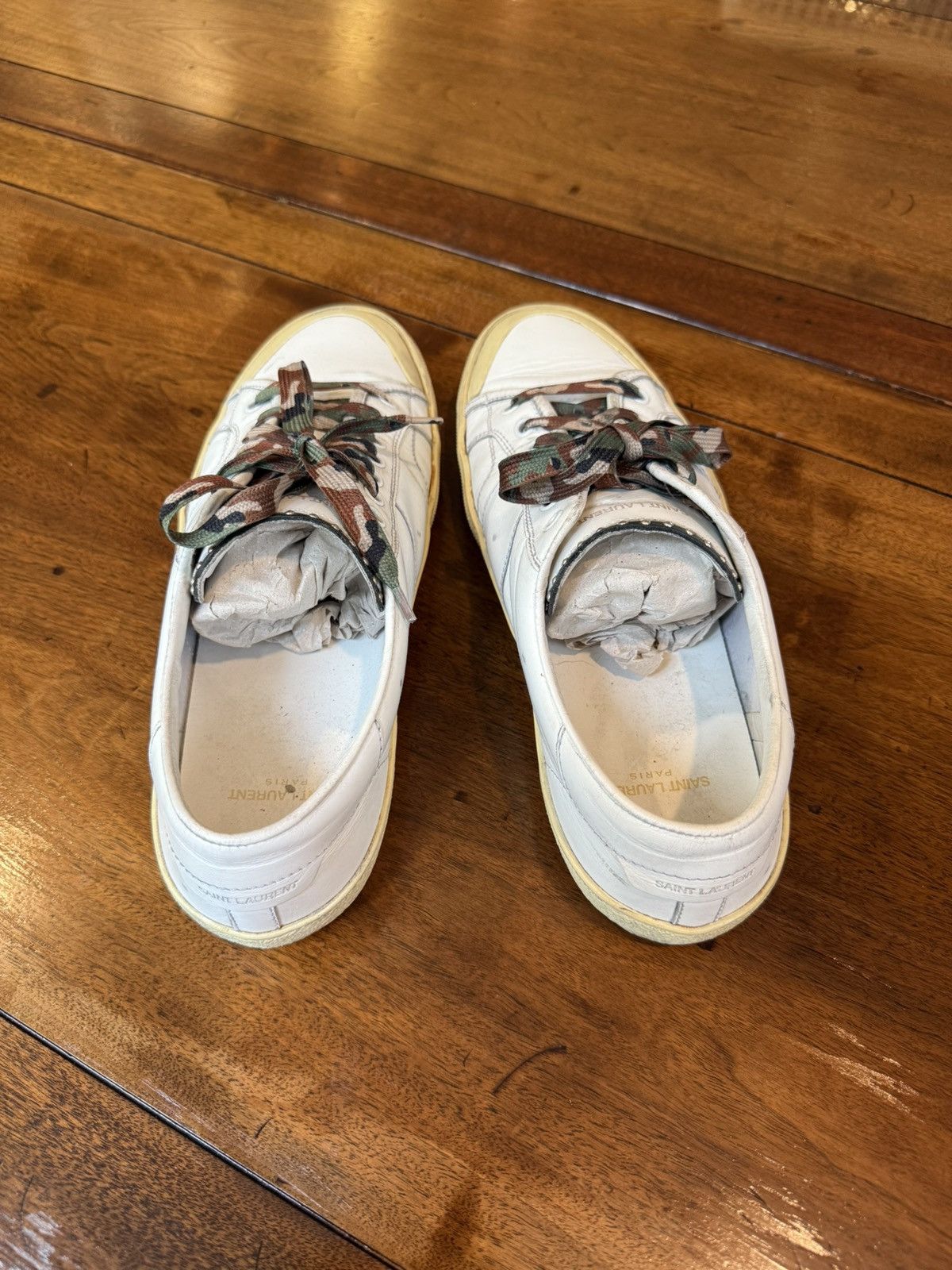 Saint Laurent Paris Saint Laurent Paris White SL37 Leather Sneaker Size US 10.5 / EU 43-44 - 4 Thumbnail