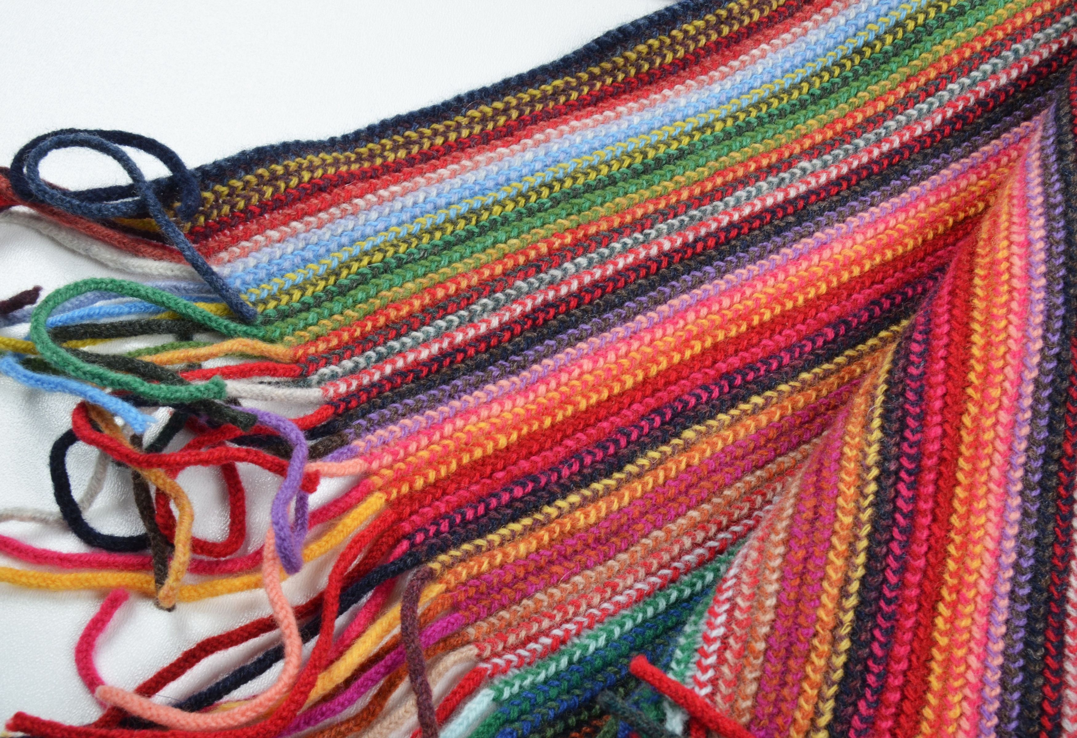 William Lockie William Lockie 100% Lambswool Rainbow Chunky Knit Scarf Size ONE SIZE - 5 Thumbnail
