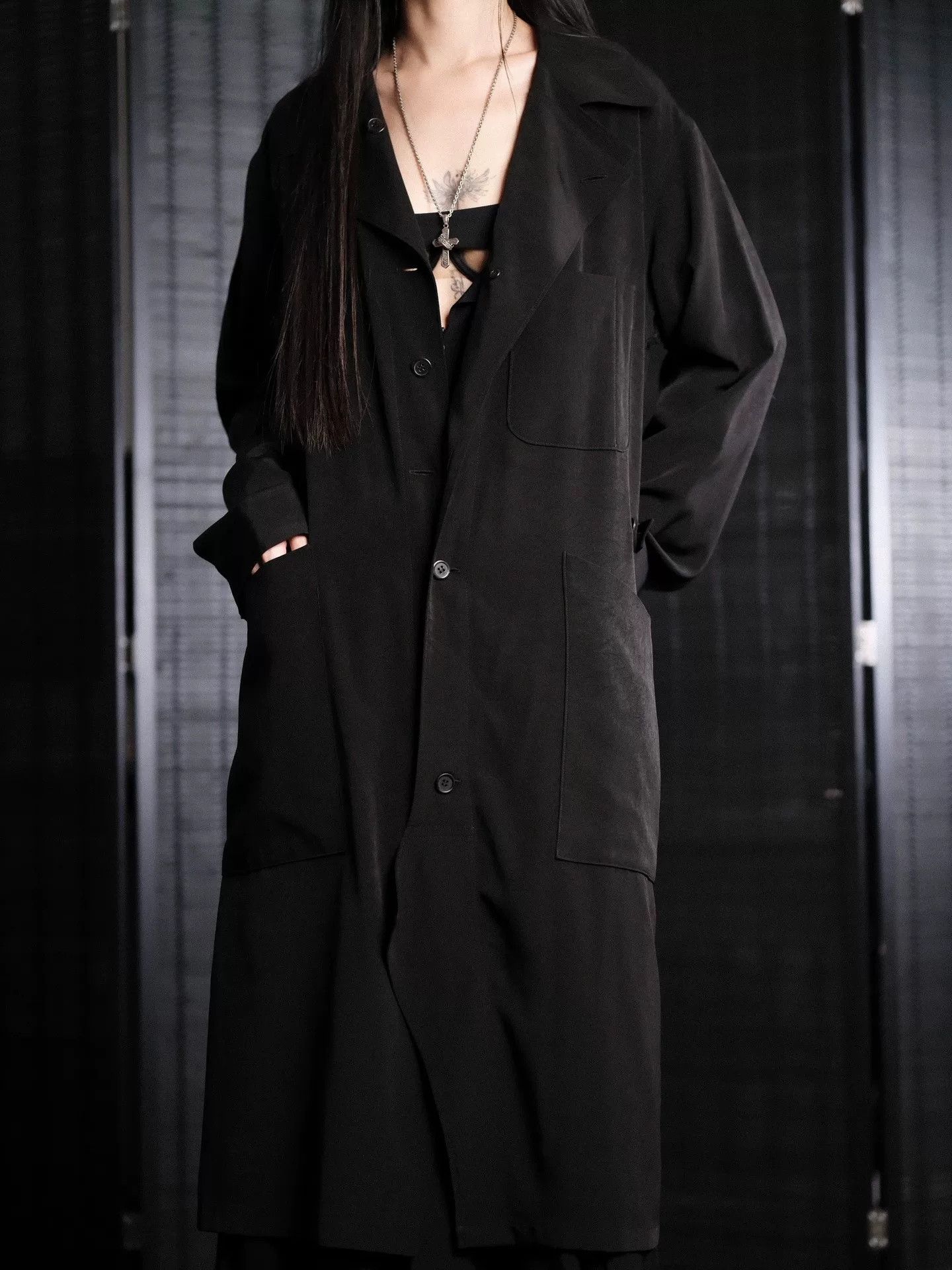 Yohji Yamamoto Yohji Yamamoto 23AW Black Mid-Length Coat Size M / US 6-8 / IT 42-44 - 3 Thumbnail