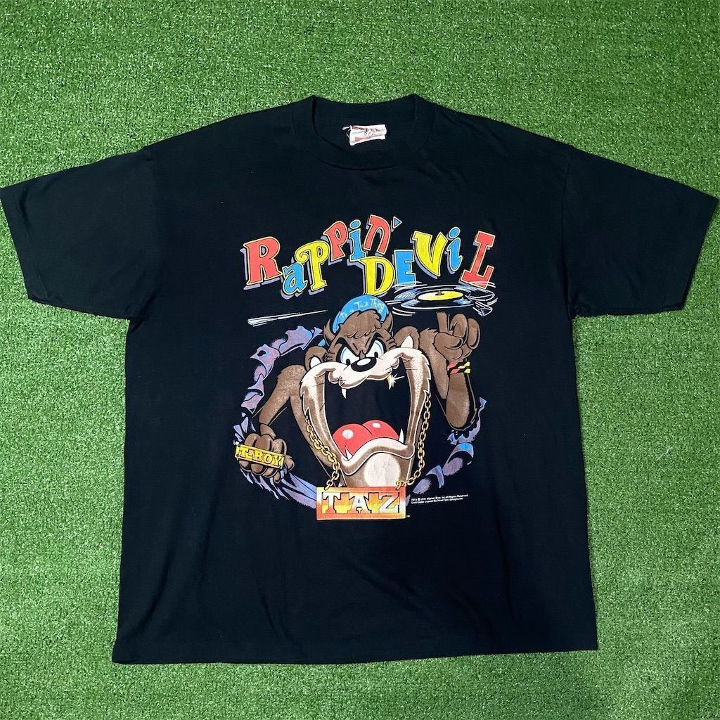 Warner Bros Vintage 1991 Warner Bros. Taz Looney Tunes Men's T-Shirt Bla Size US XL / EU 56 / 4 - 2 Thumbnail