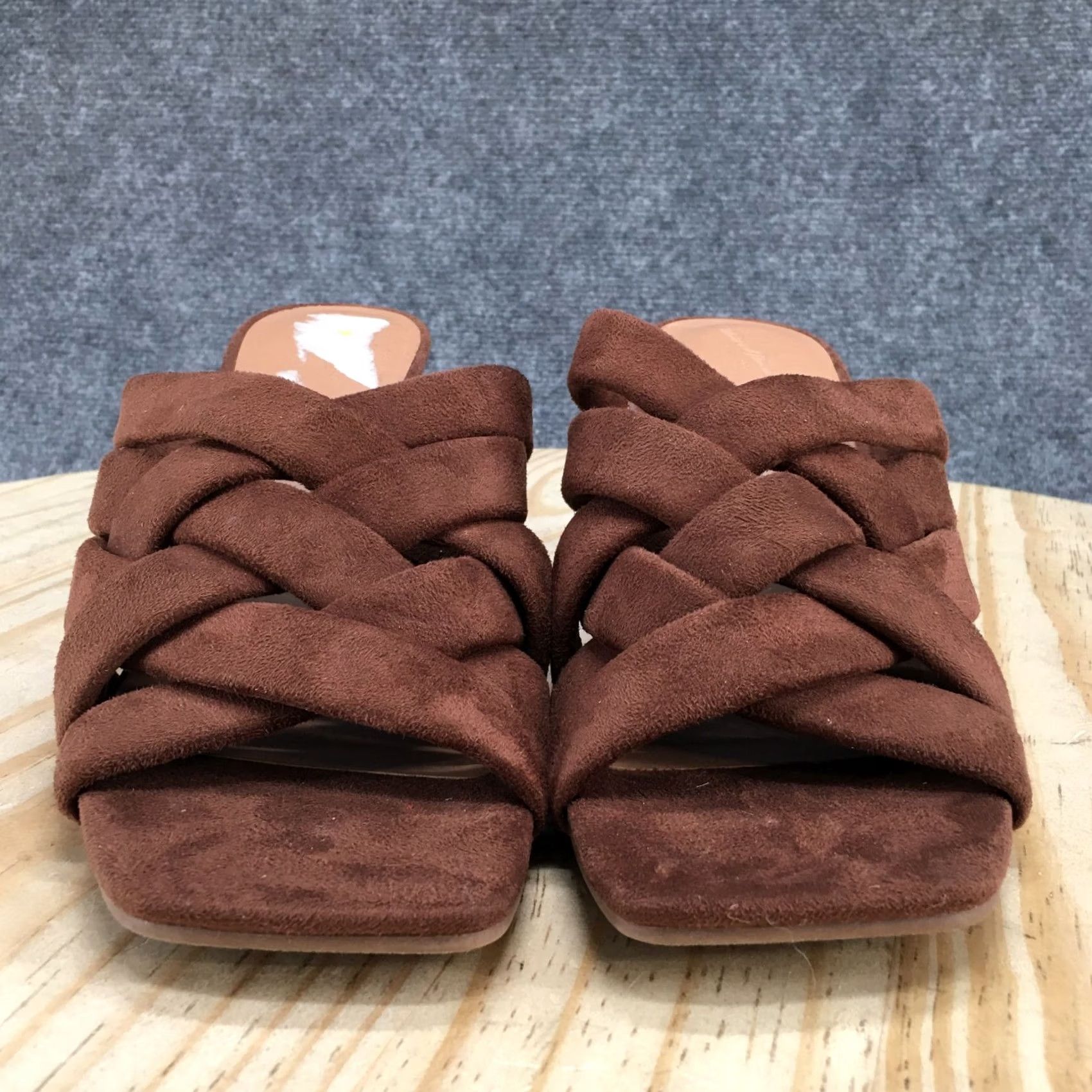 Vintage Universal Thread Sandals Womens 9.5 Andy Mule Brown Braided Slip On Block Heels Size US 10 / IT 40 - 7 Thumbnail