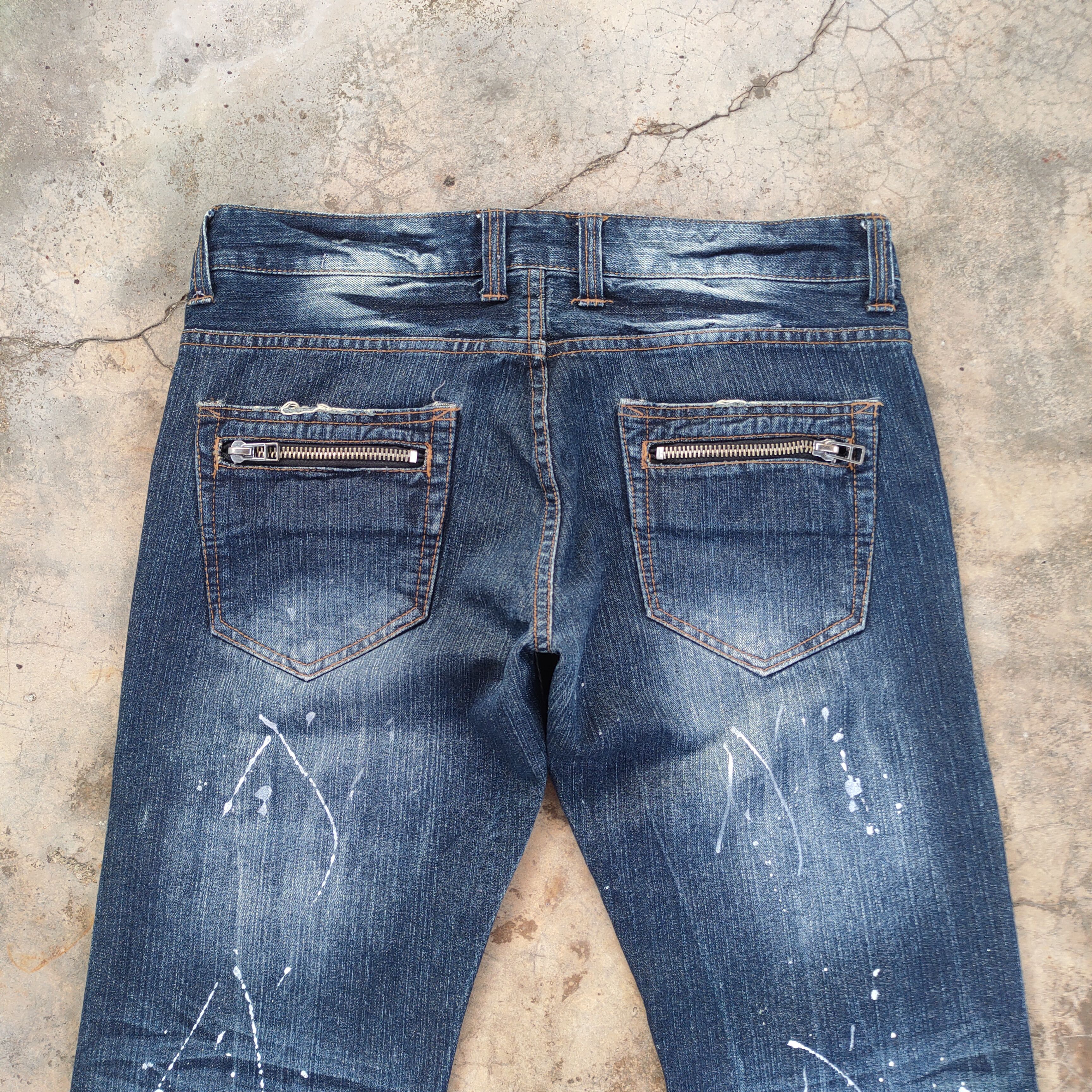 Roots W35 VINTAGE ROOT THREE PAINTER DISTRESSED DENIM JEAN PANTS Size US 35 - 9 Thumbnail