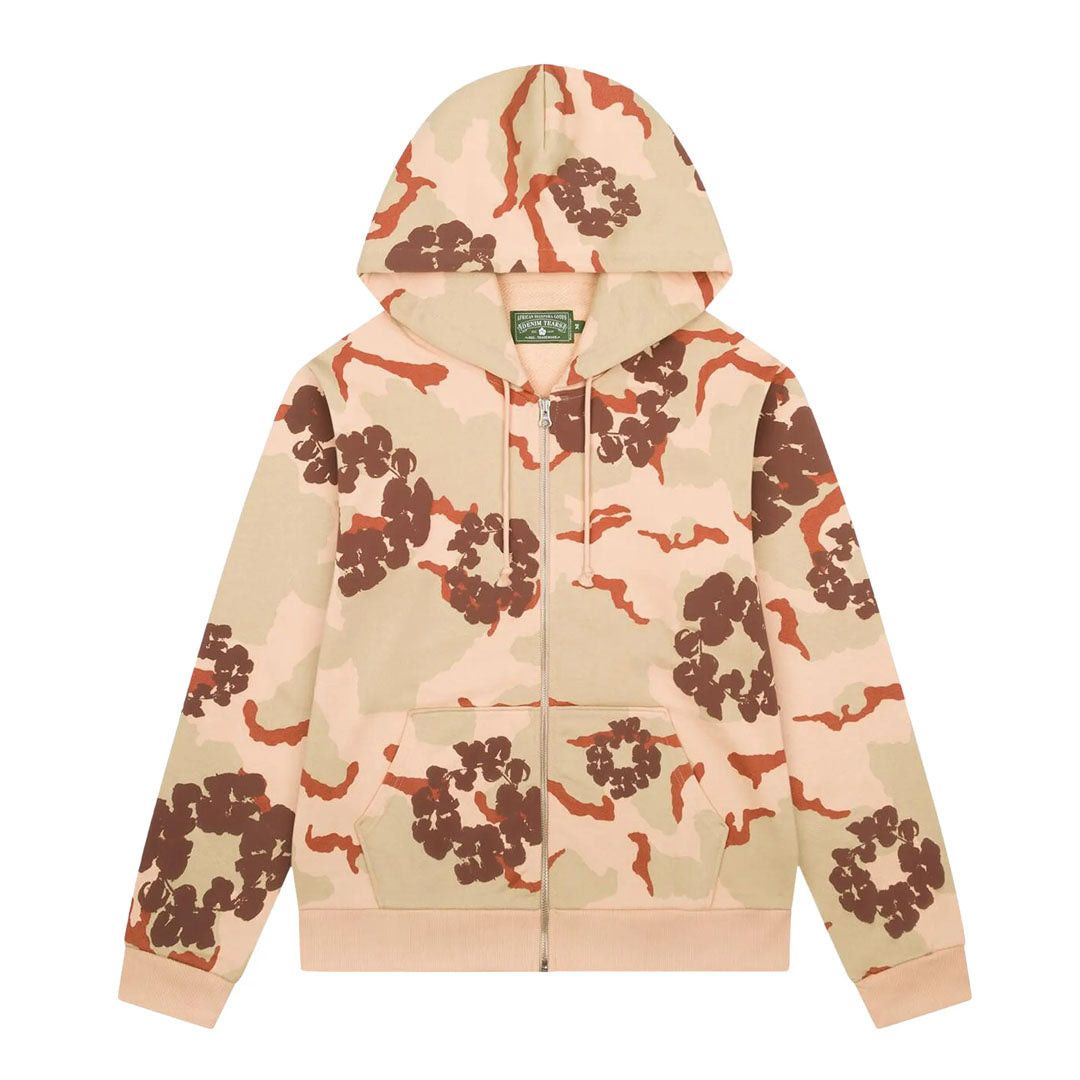 DENIM TEARS Wreath Zip Sweatshirt 'Tan Camo' Size US XL / EU 56 / 4 - 1 Thumbnail