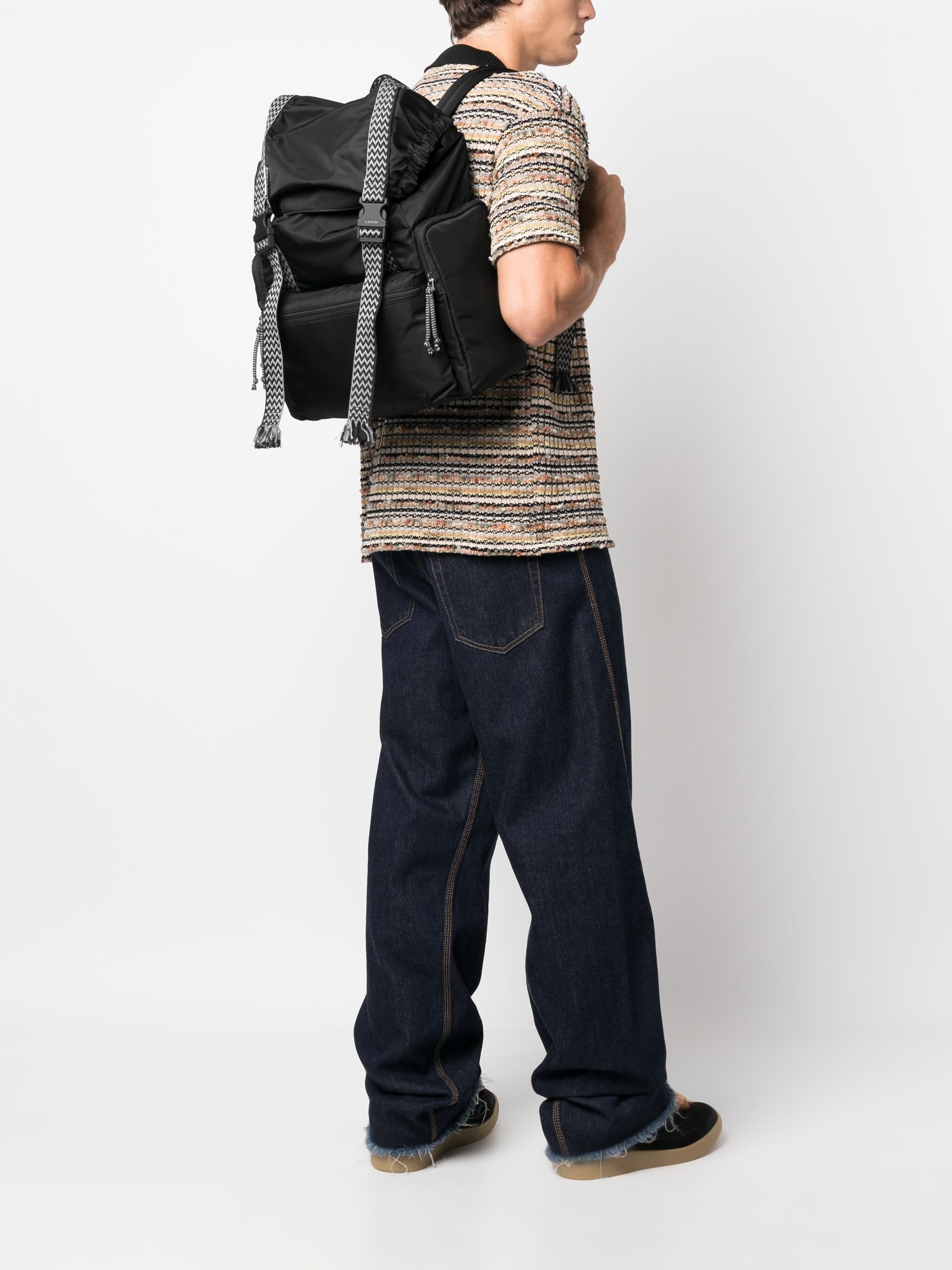 Lanvin o1w1db10125 Size: OS / Curb Strap-Detail Backpack in Black Size ONE SIZE - 2 Thumbnail