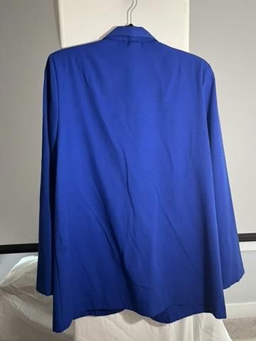 Designer Liz Baker Essentials Women's Blue Blazer Jacket - Size 10 Size L / US 10 / IT 46 - 3 Thumbnail