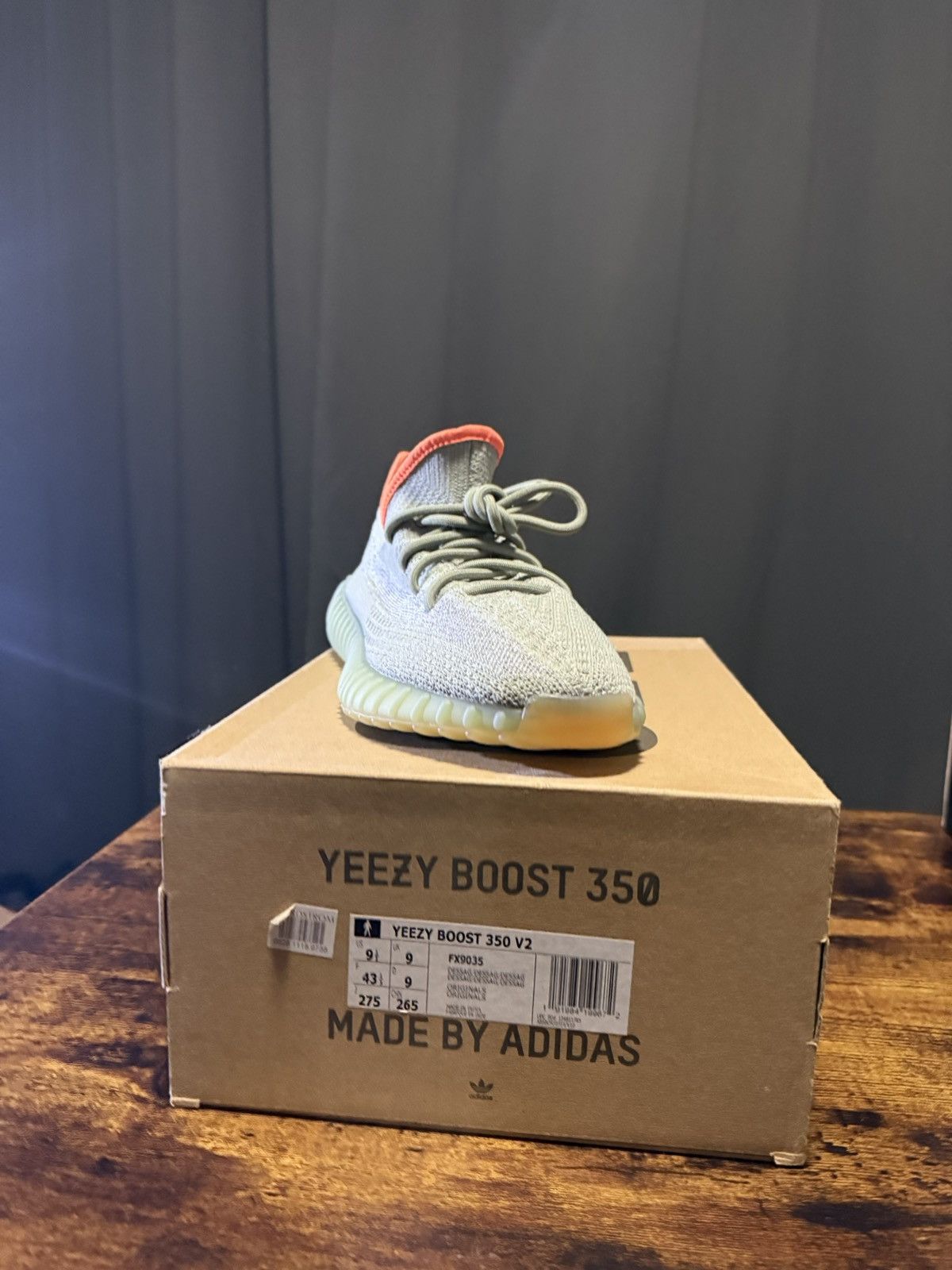? Brand New Yeezy Boost 350 V2 “Desert Sage” – Size 9.5 Men display picture 2