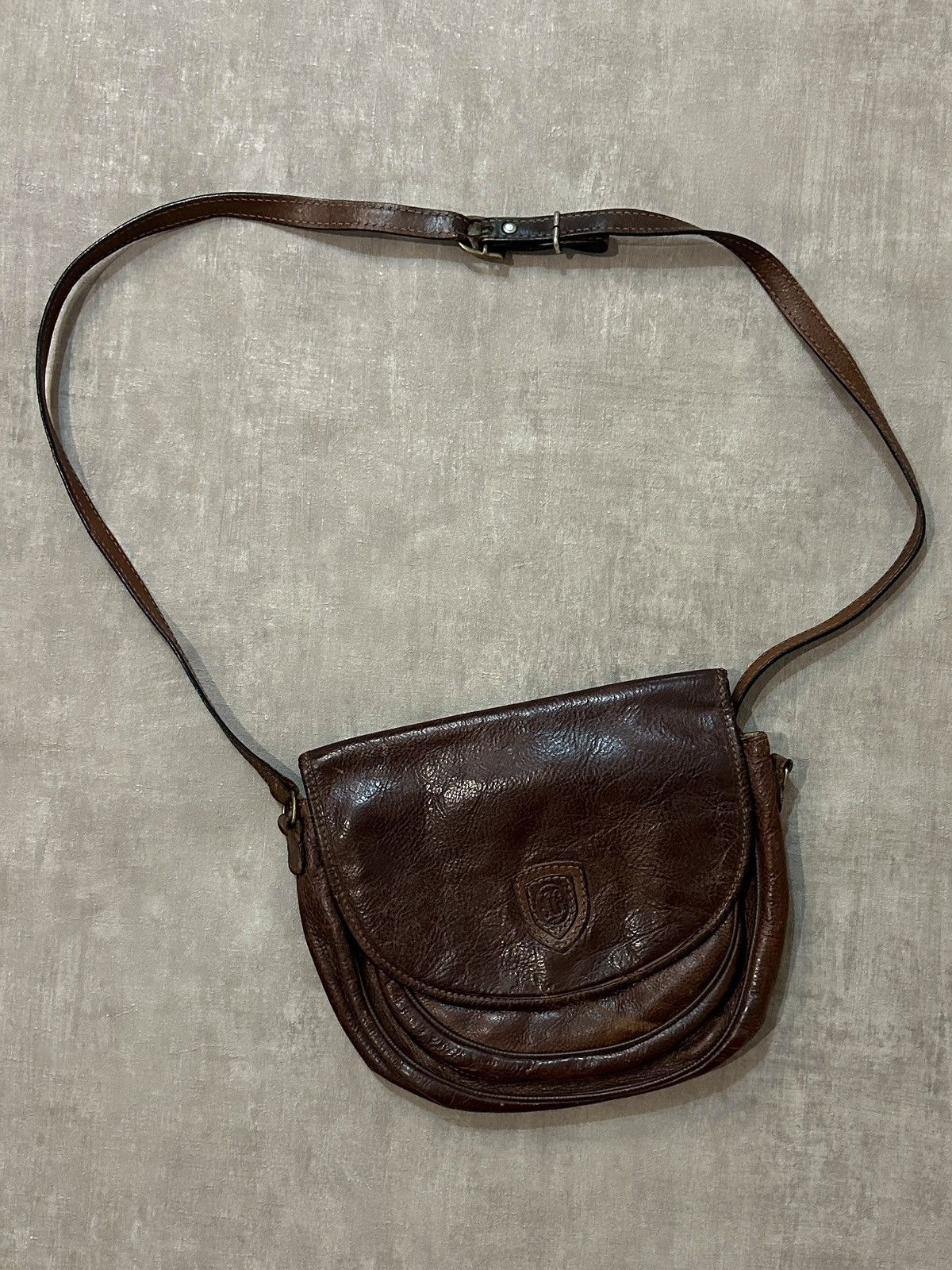 Vintage Vintage Leather Messenger Distressed Brown Handmade Bag Size ONE SIZE - 1 Thumbnail