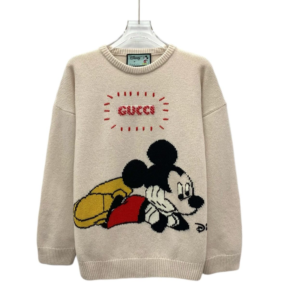 Gucci Gucci x Disney Mickey Long Sleeve Knit Sweater Khaki K26WX Size S / US 4 / IT 40 - 1 Thumbnail
