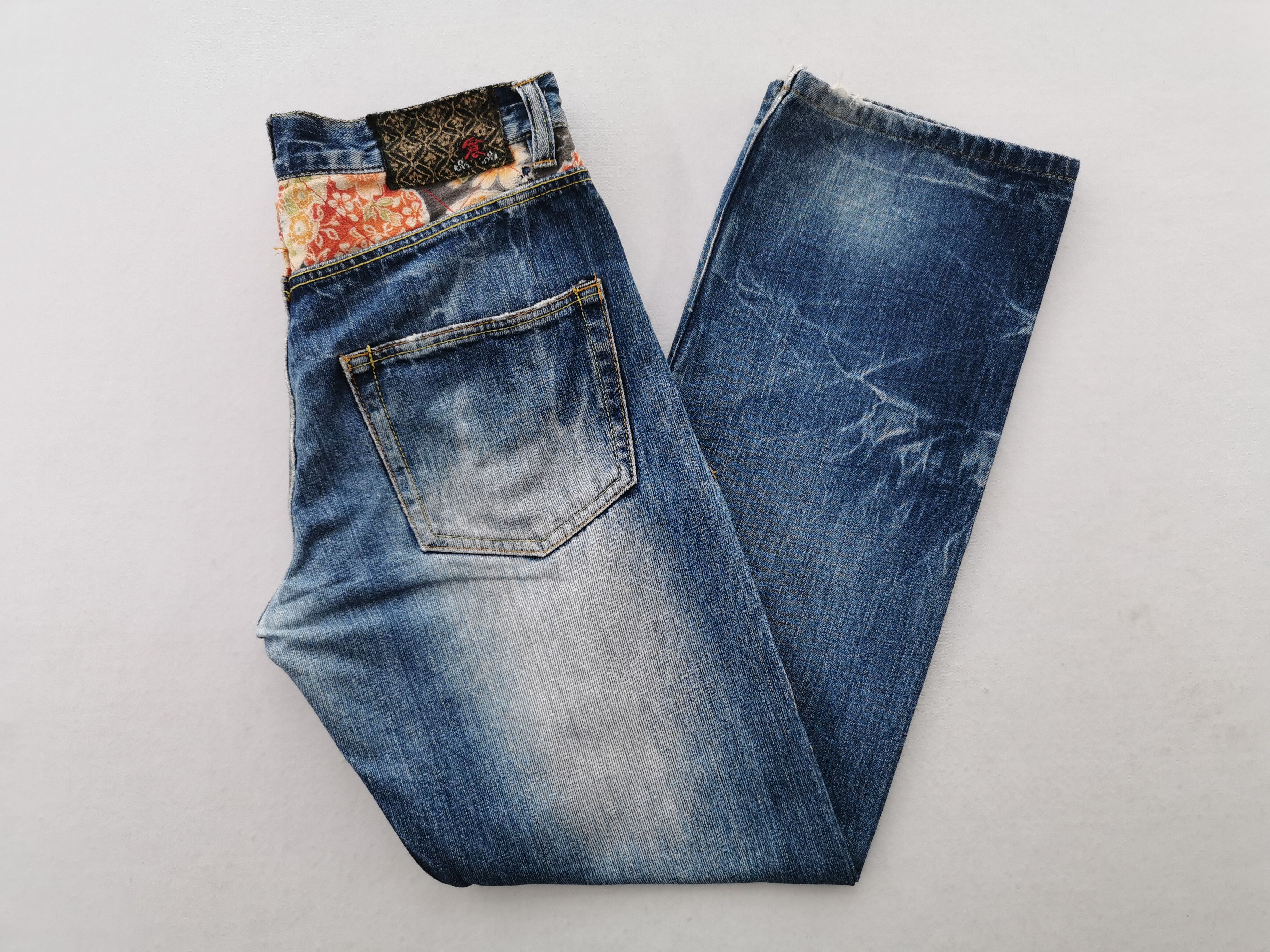Eternal Vintage Eternal Dragon Design Embroidery Denim Jeans Size 32 Size US 33 - 4 Thumbnail