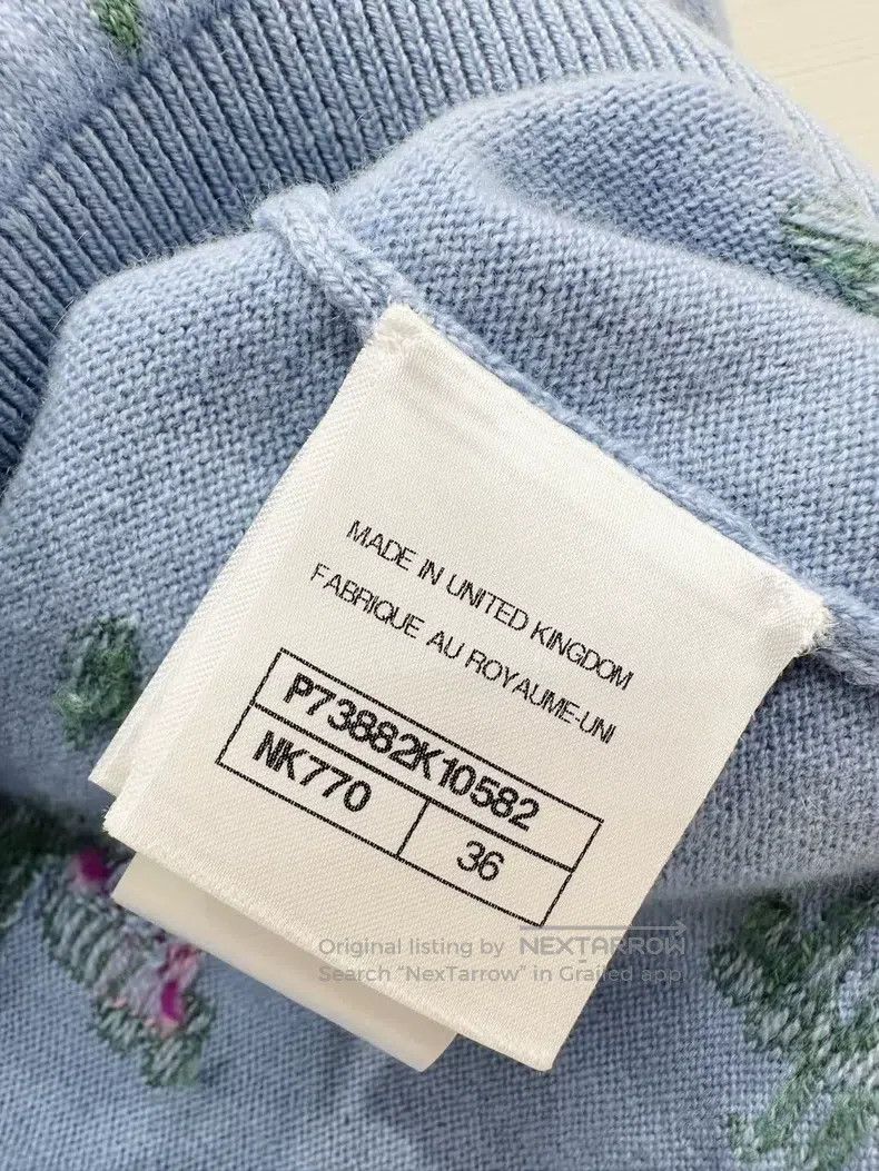 Chanel Chanel Autumn and winter light blue small flower knitted s Size XS / US 0-2 / IT 36-38 - 5 Thumbnail
