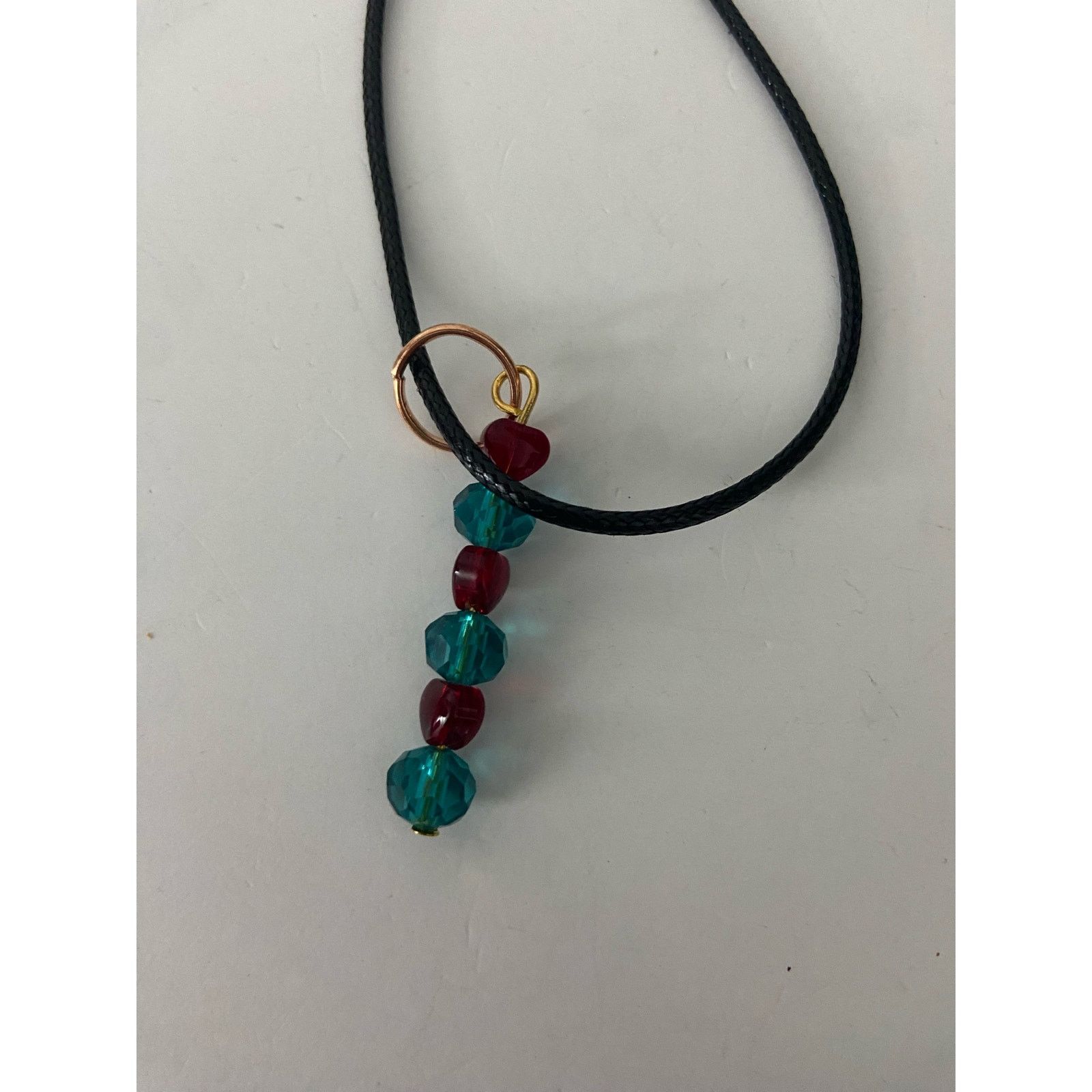 Handmade red heart pendant necklace Size ONE SIZE - 4 Thumbnail