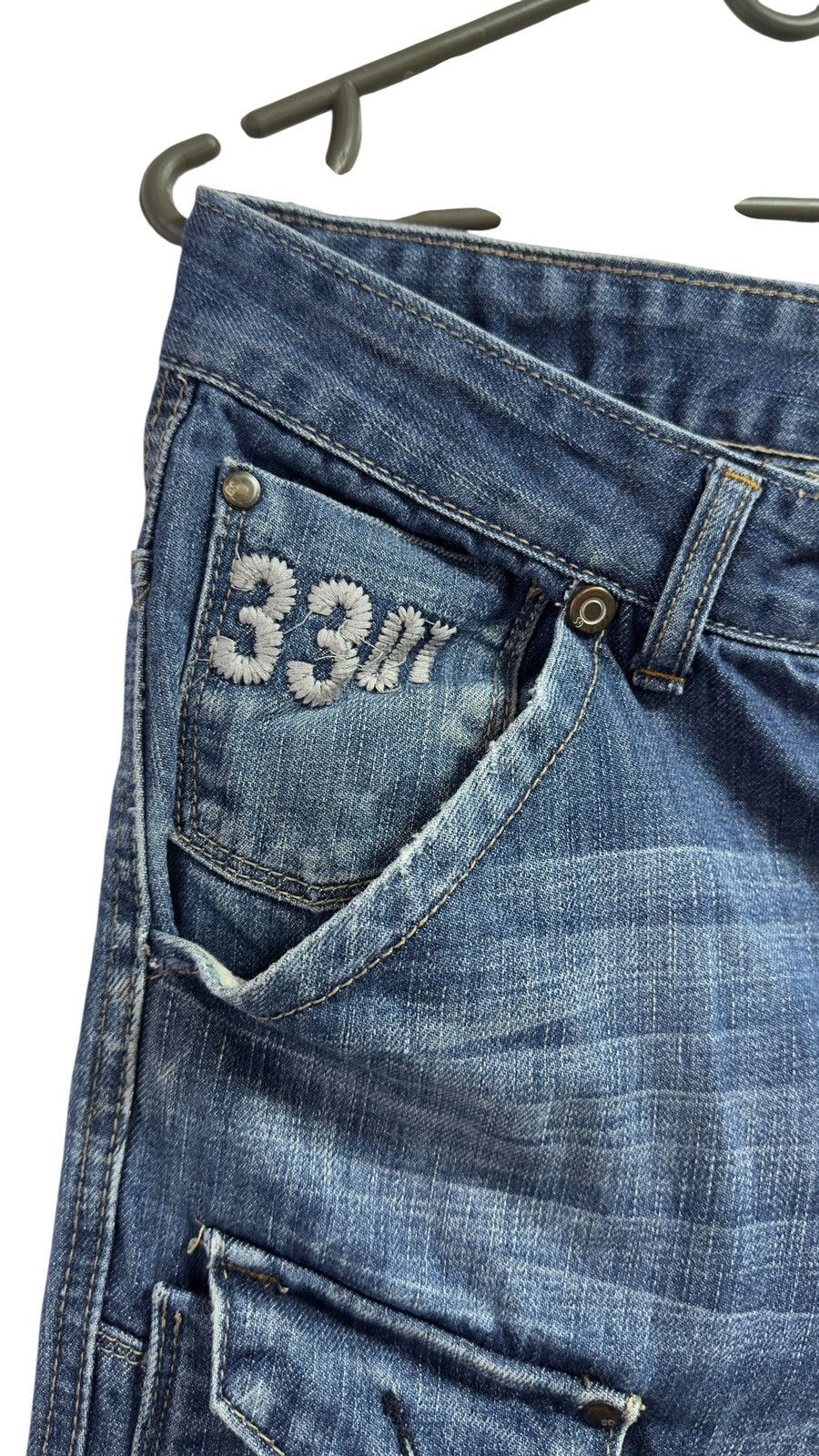 G-Star G-Star RAW 3301 Mens Cargo Jeans Vintage Wash Denim W32 L33 Size US 32 / EU 48 - 3 Thumbnail