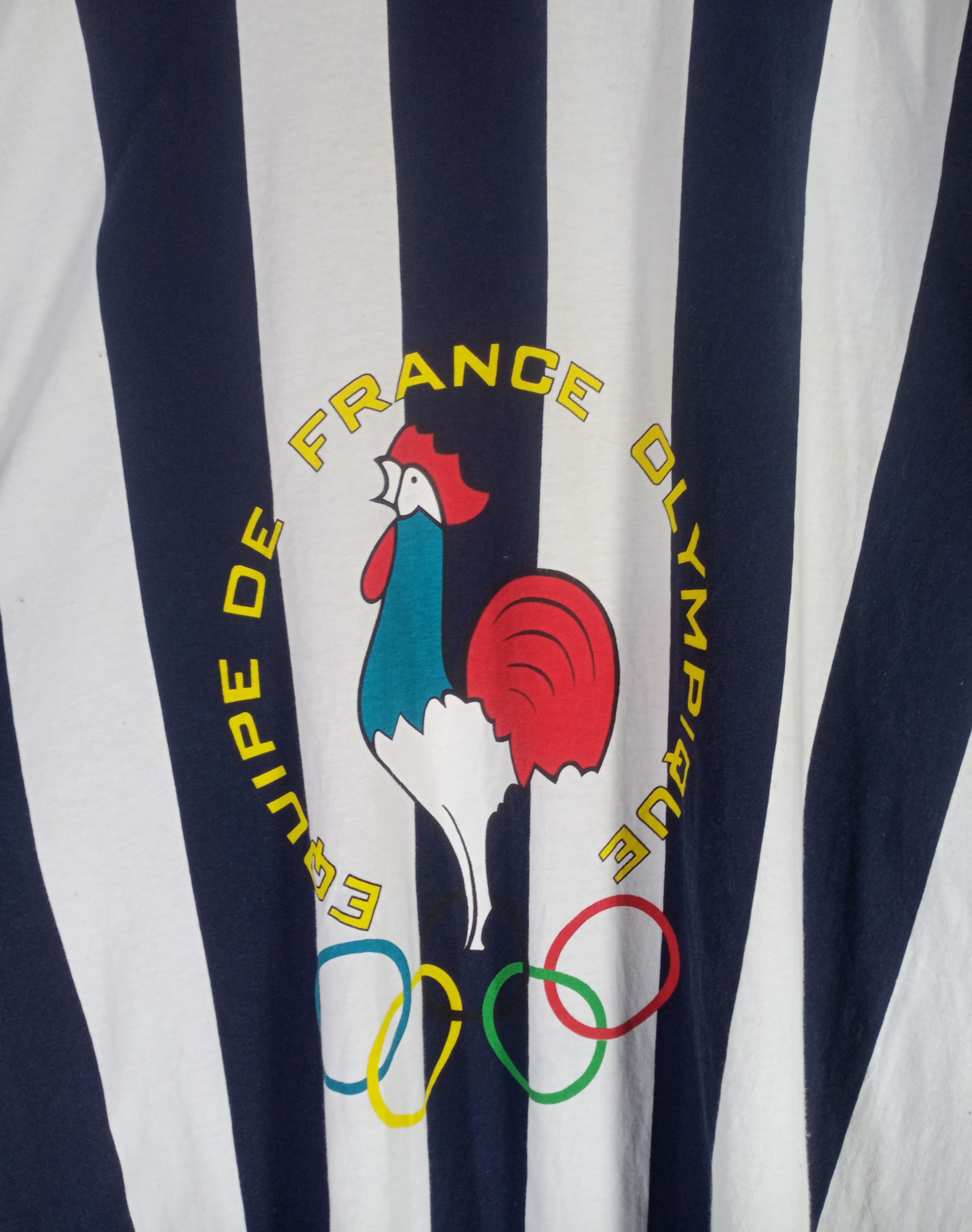 Adidas Rare Vintage 90s Adidas Equipe De France Olympique Tee Size US XL / EU 56 / 4 - 3 Thumbnail