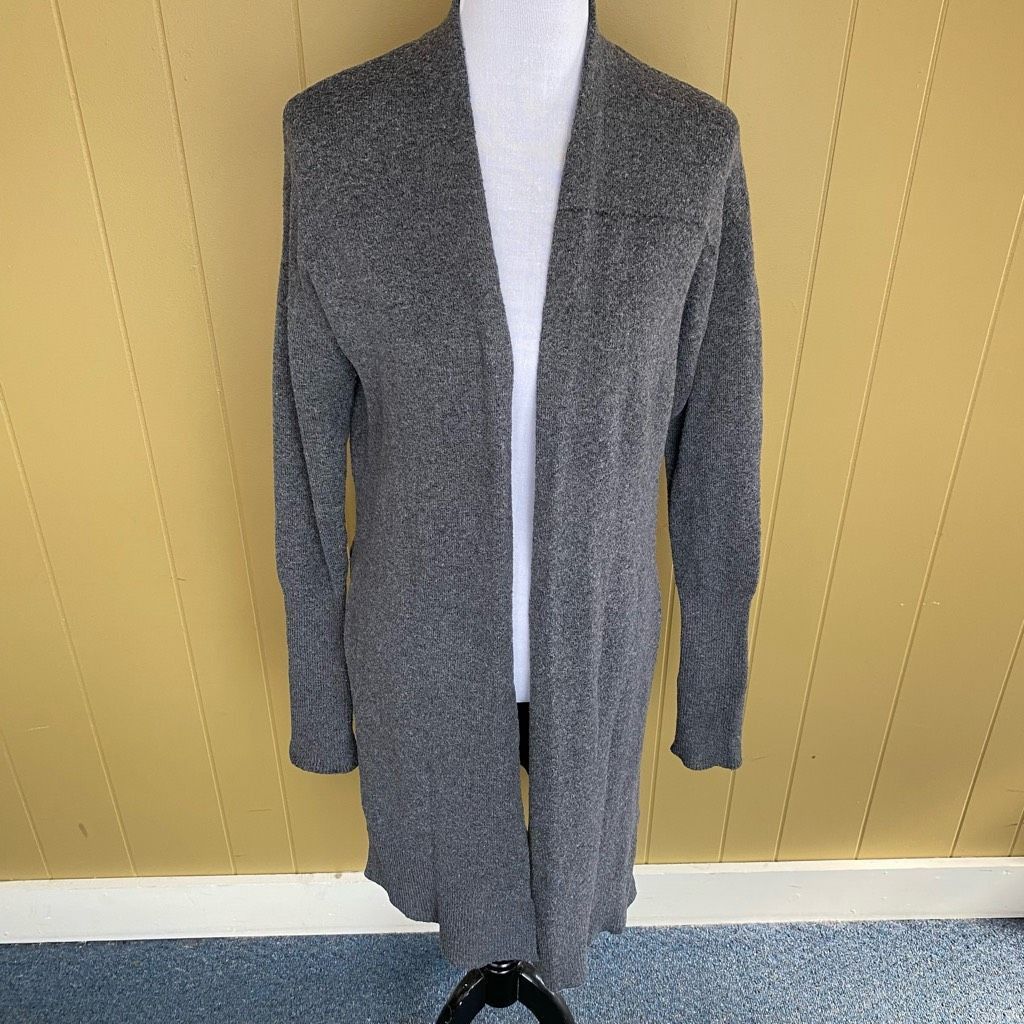 Other Prologue women S long open front cardigan w/side slits grey Size S / US 4 / IT 40 - 1 Thumbnail