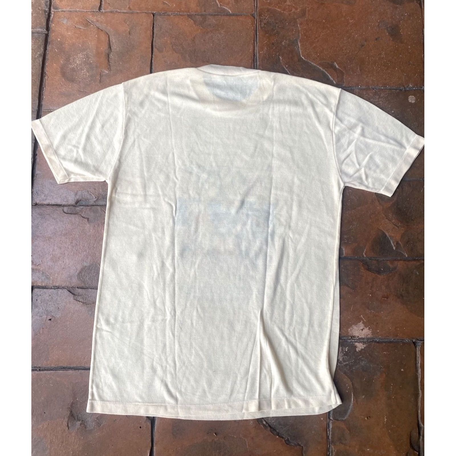 Triangl VINTAGE I Survived The Bermuda Triangle Comedy T-Shirt XL Single Stitch Shirt Mens 80s Crew Neck Short Sleeve Cotton Polyester Cream Size US L / EU 52-54 / 3 - 3 Thumbnail