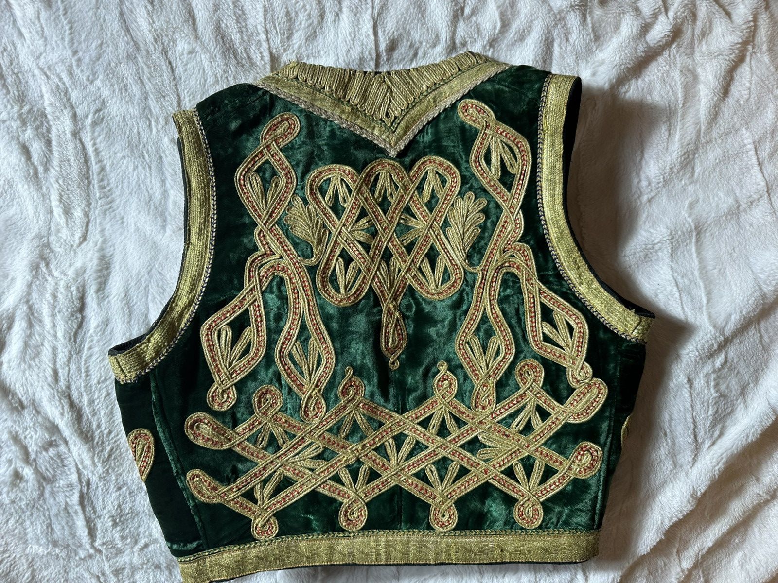 Other Antique Ottoman Emerald Green Velvet Vest – Gold Embroidery Size US S / EU 44-46 / 1 - 3 Thumbnail