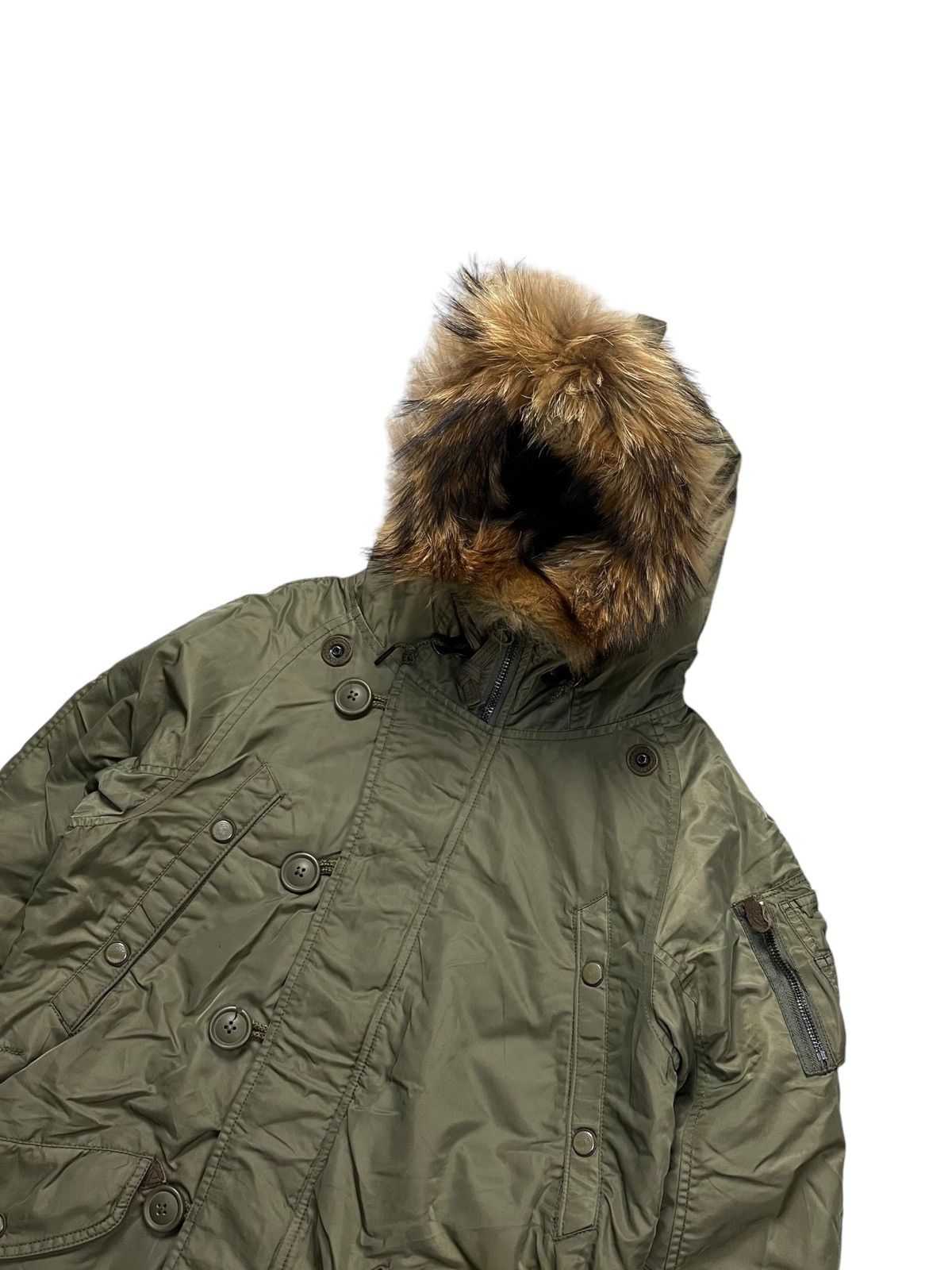 If Six Was Nine 2000s GOA - Fur Hoodie Cyber Cargo Jacket Size US M / EU 48-50 / 2 - 5 Thumbnail