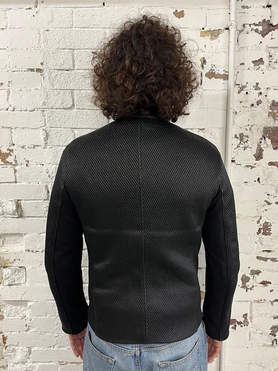 Emporio Armani FW2019 Emporio Armani Biker Black Leather Woven Jacket Size US M / EU 48-50 / 2 - 3 Thumbnail