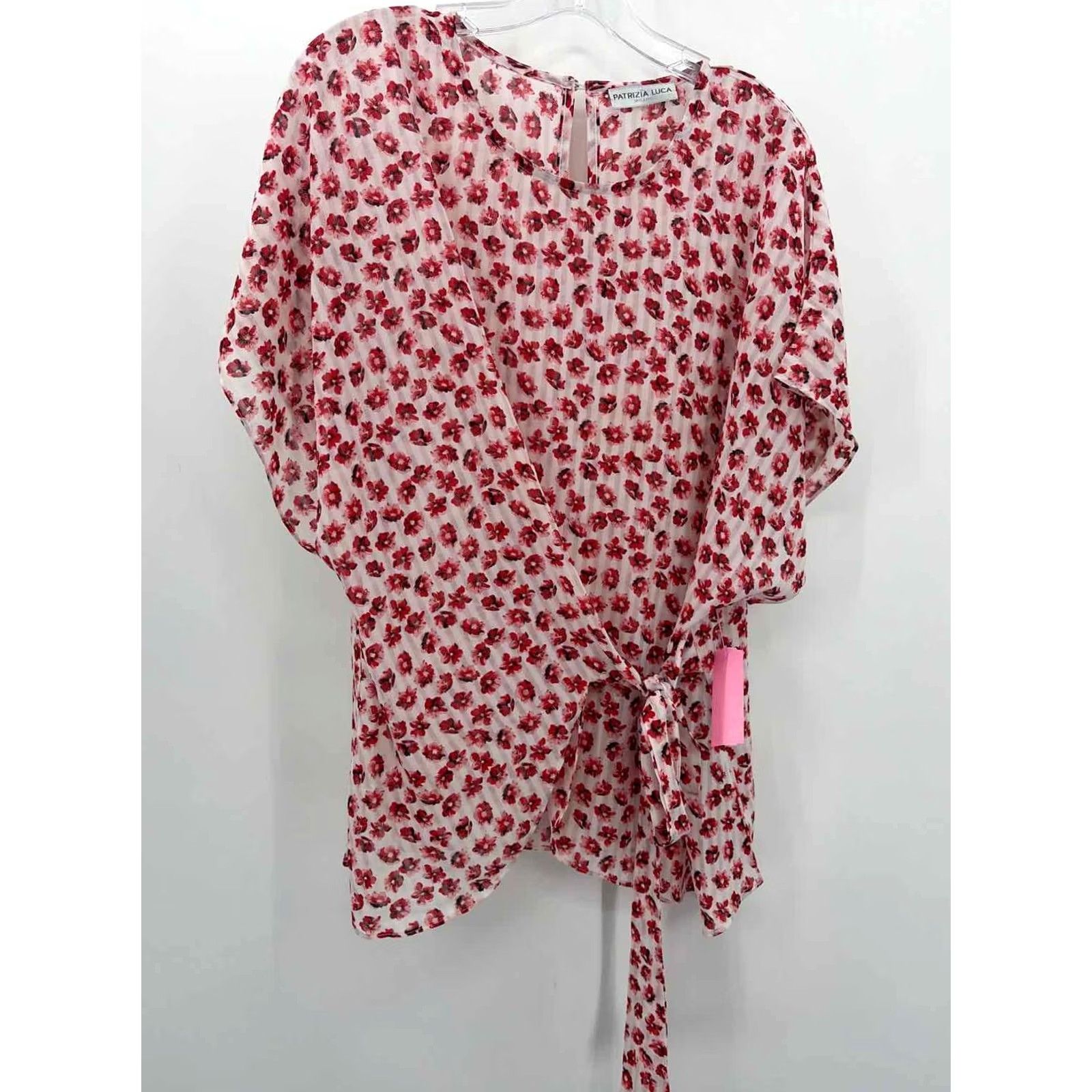 Vintage Pre-Owned Patrizia Luca Red Floral XL Blouse Plus Size Size XL / US 12-14 / IT 48-50 - 2 Thumbnail
